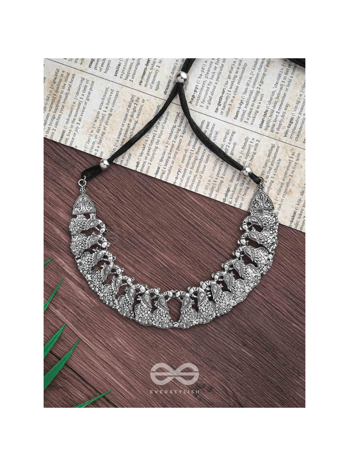 The Peaceful Peacocks - Oxidised Boho Choker