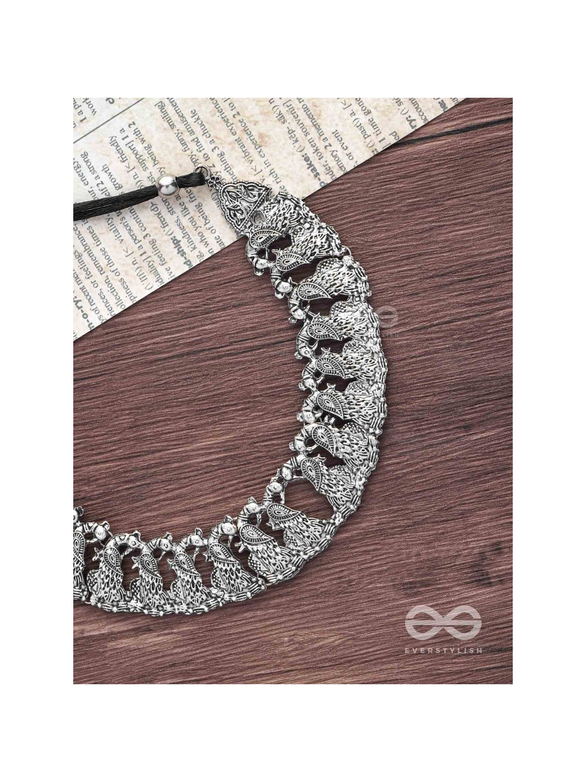 The Peaceful Peacocks - Oxidised Boho Choker