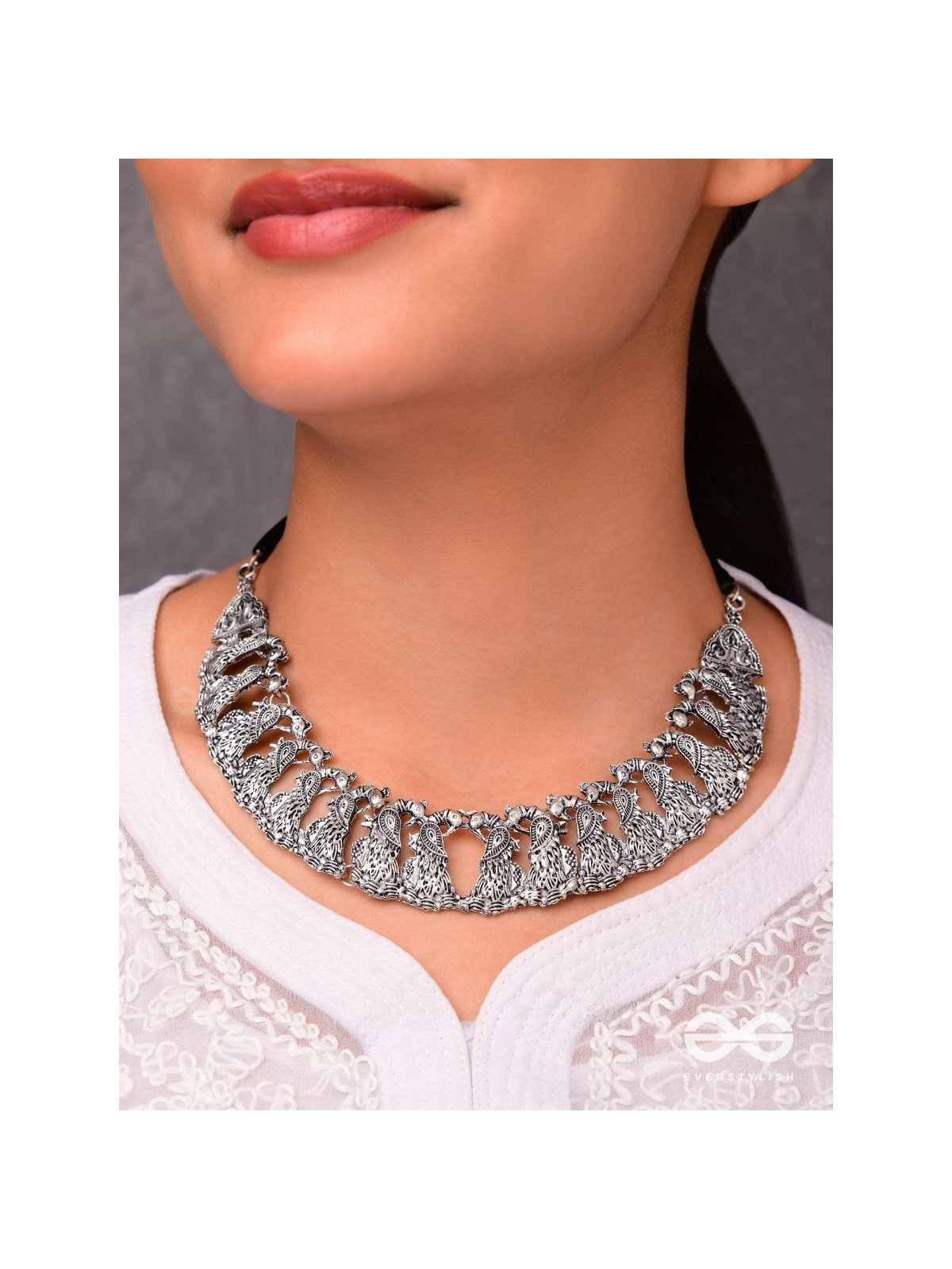 The Peaceful Peacocks - Oxidised Boho Choker