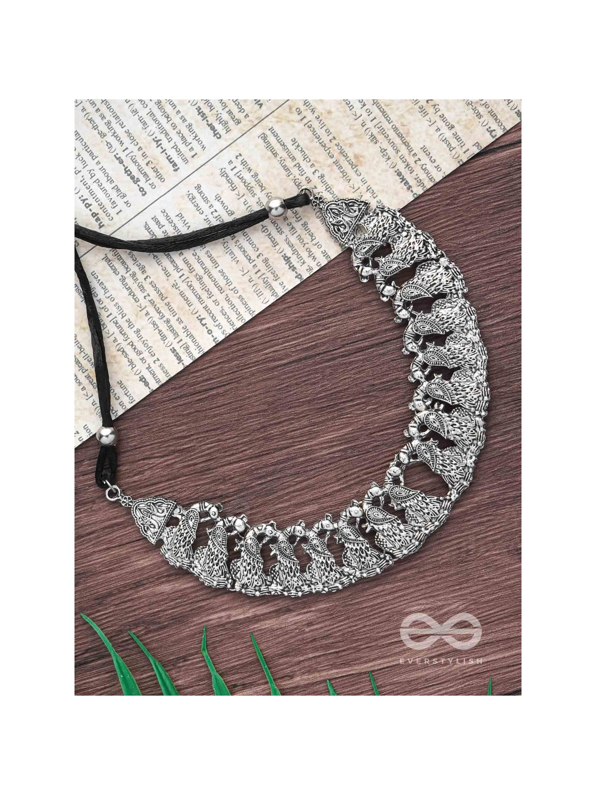 The Peaceful Peacocks - Oxidised Boho Choker