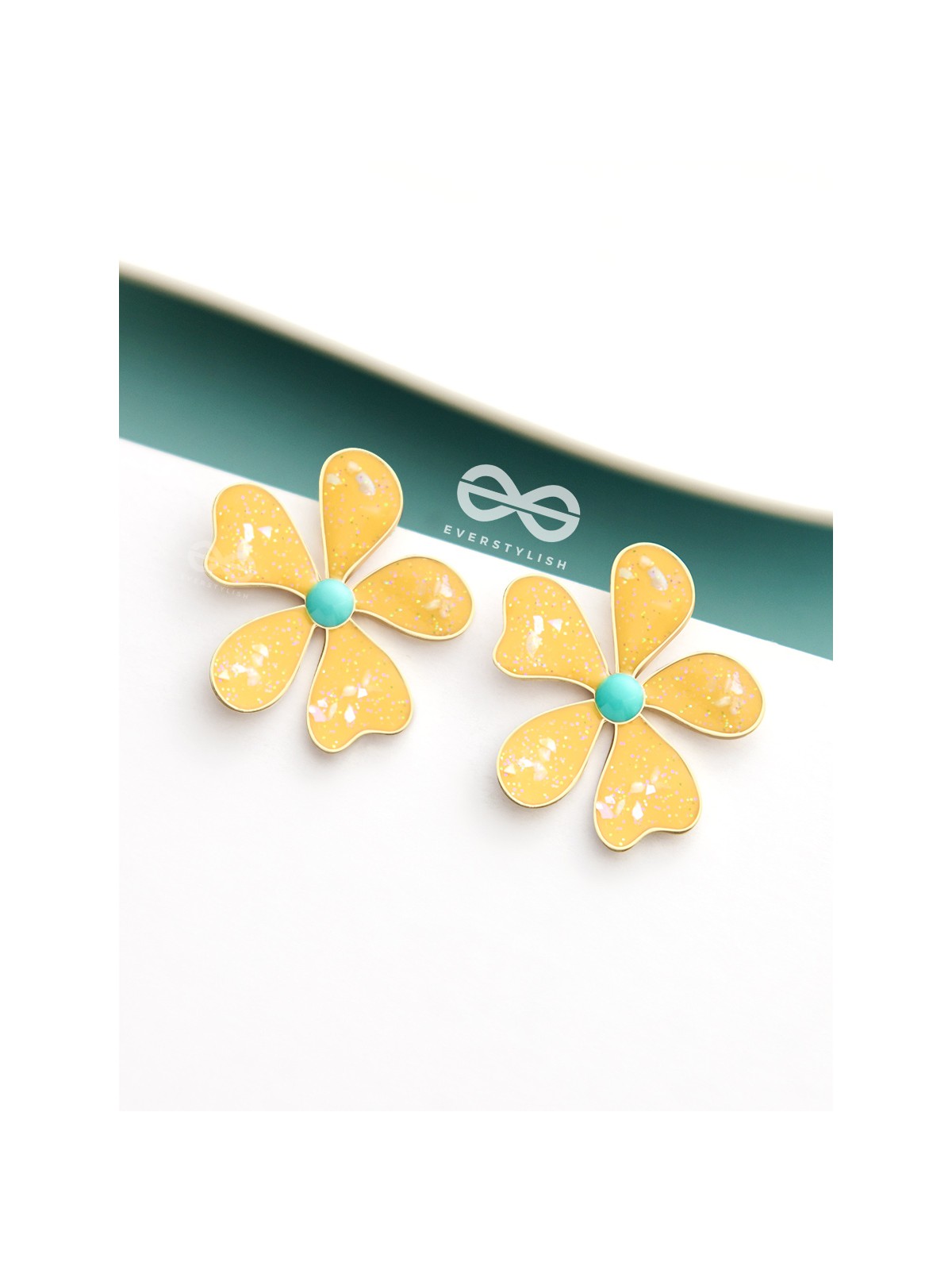 The Delightful Daisies - Statement Enamelled Earrings (Royal Yellow) 