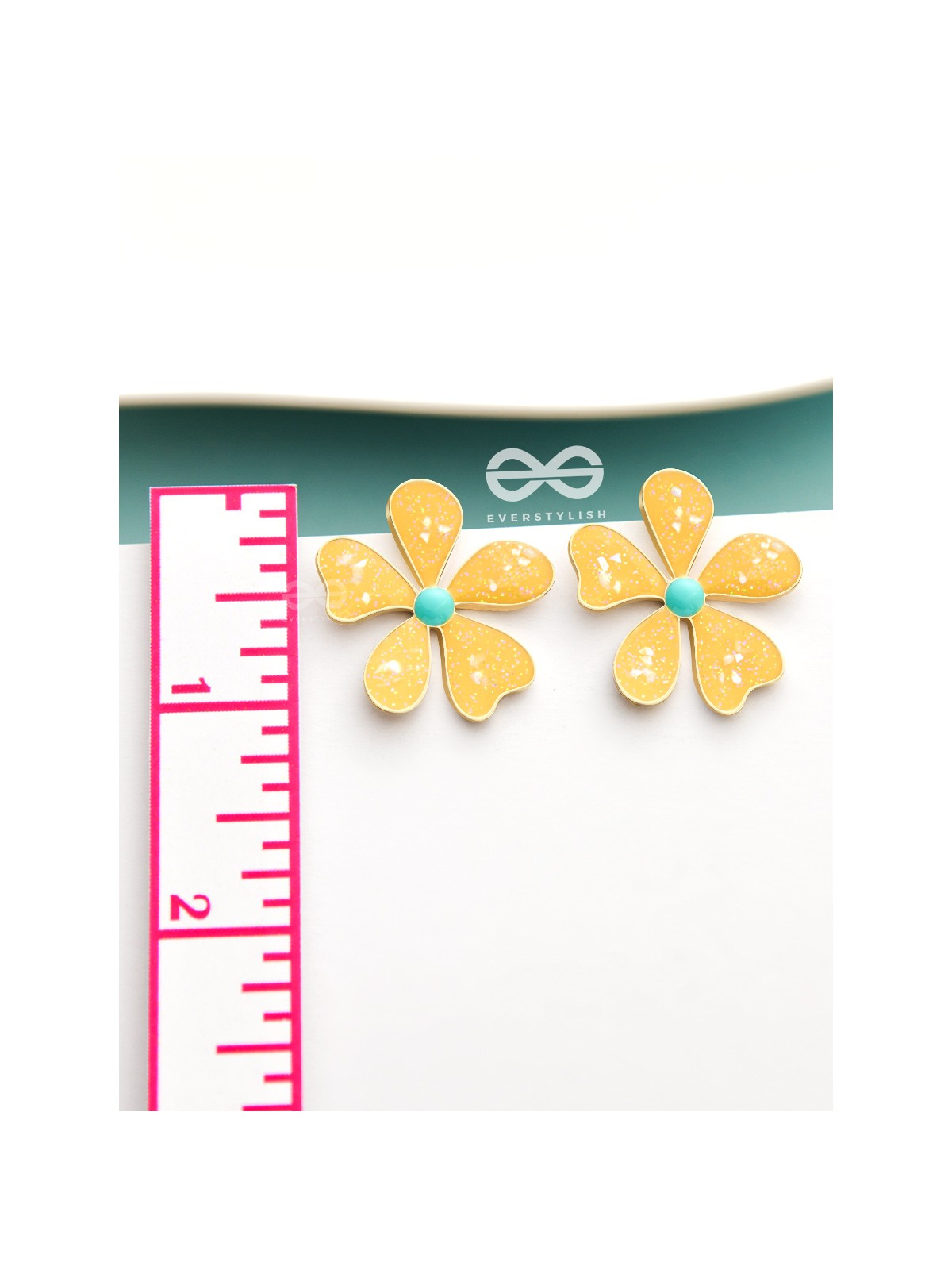 The Delightful Daisies - Statement Enamelled Earrings (Royal Yellow) 