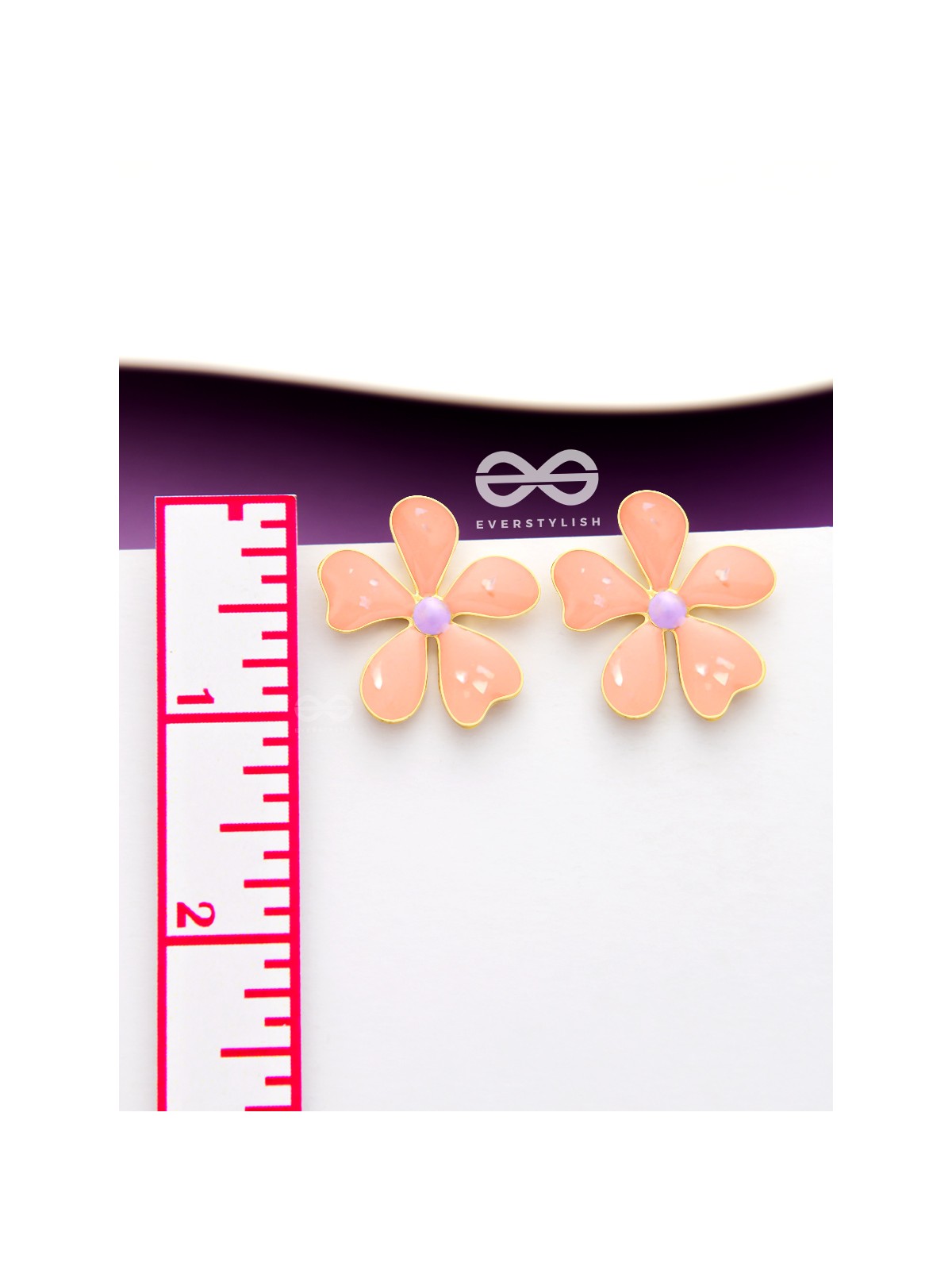 The Delightful Daisies - Statement Enamelled Earrings (Coral Pink) 