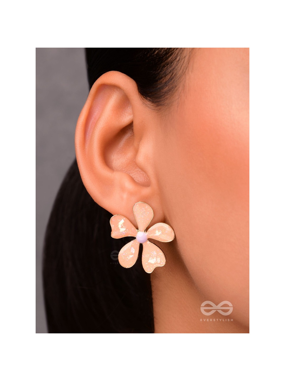 The Delightful Daisies - Statement Enamelled Earrings (Coral Pink) 