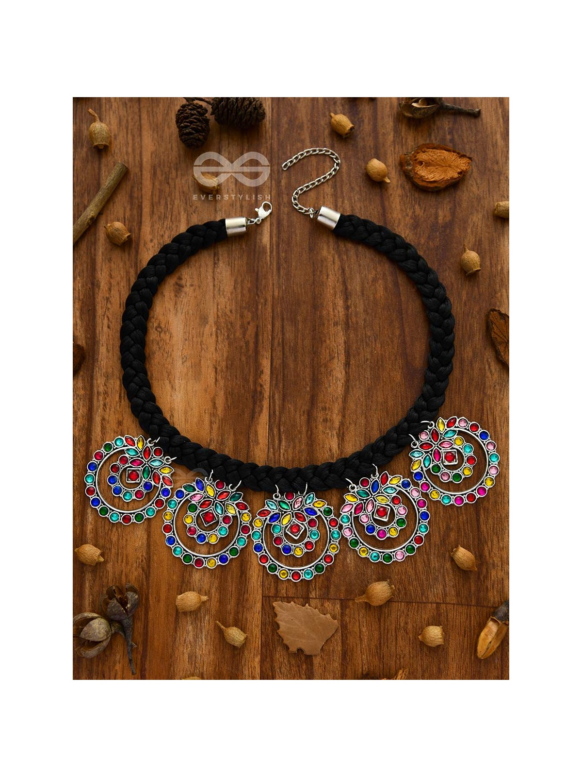 The Coloursplashed Enigma - Set of Statement Neckpiece and Earrings