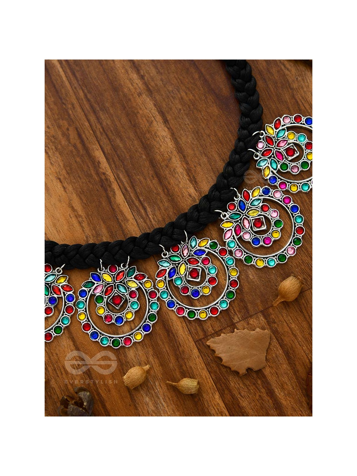 The Coloursplashed Enigma - Set of Statement Neckpiece and Earrings