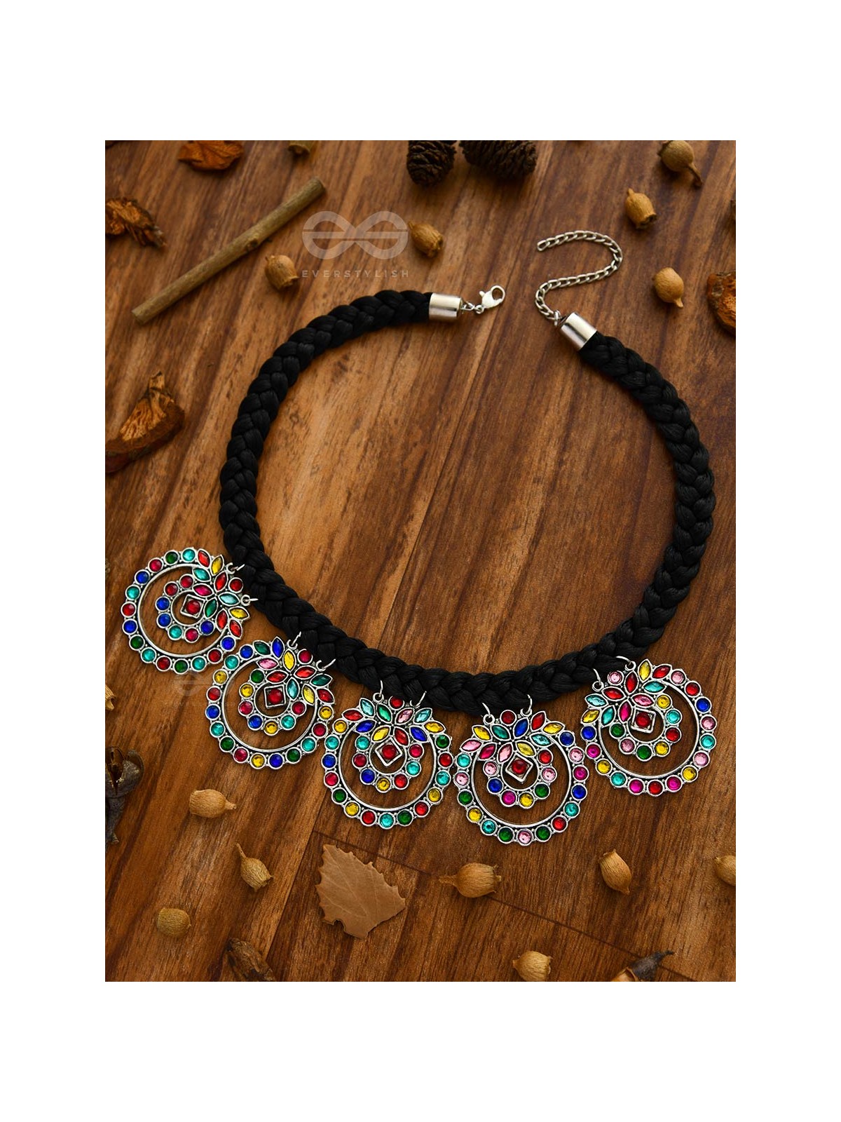 The Coloursplashed Enigma - Set of Statement Neckpiece and Earrings