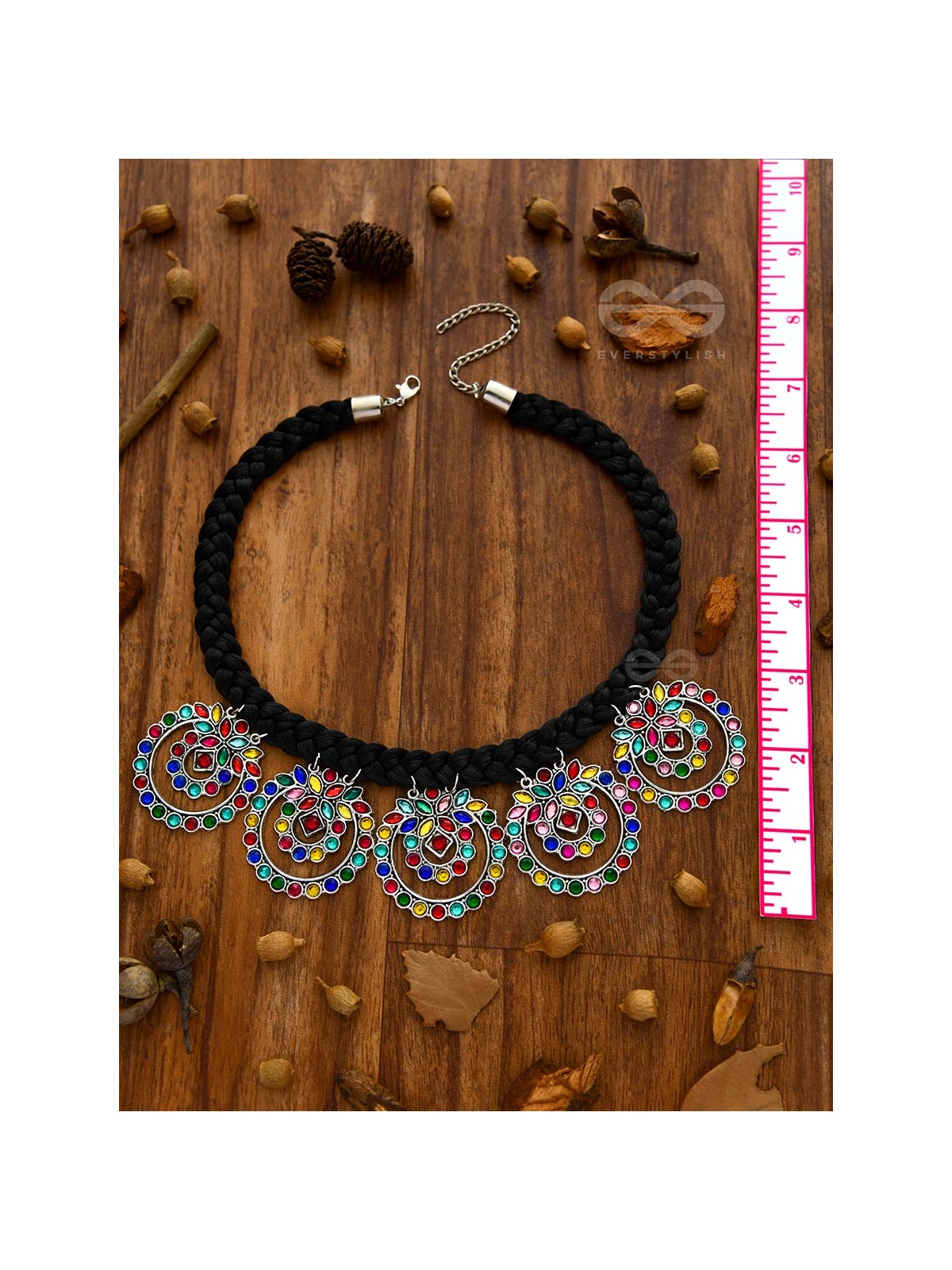 The Coloursplashed Enigma - Set of Statement Neckpiece and Earrings
