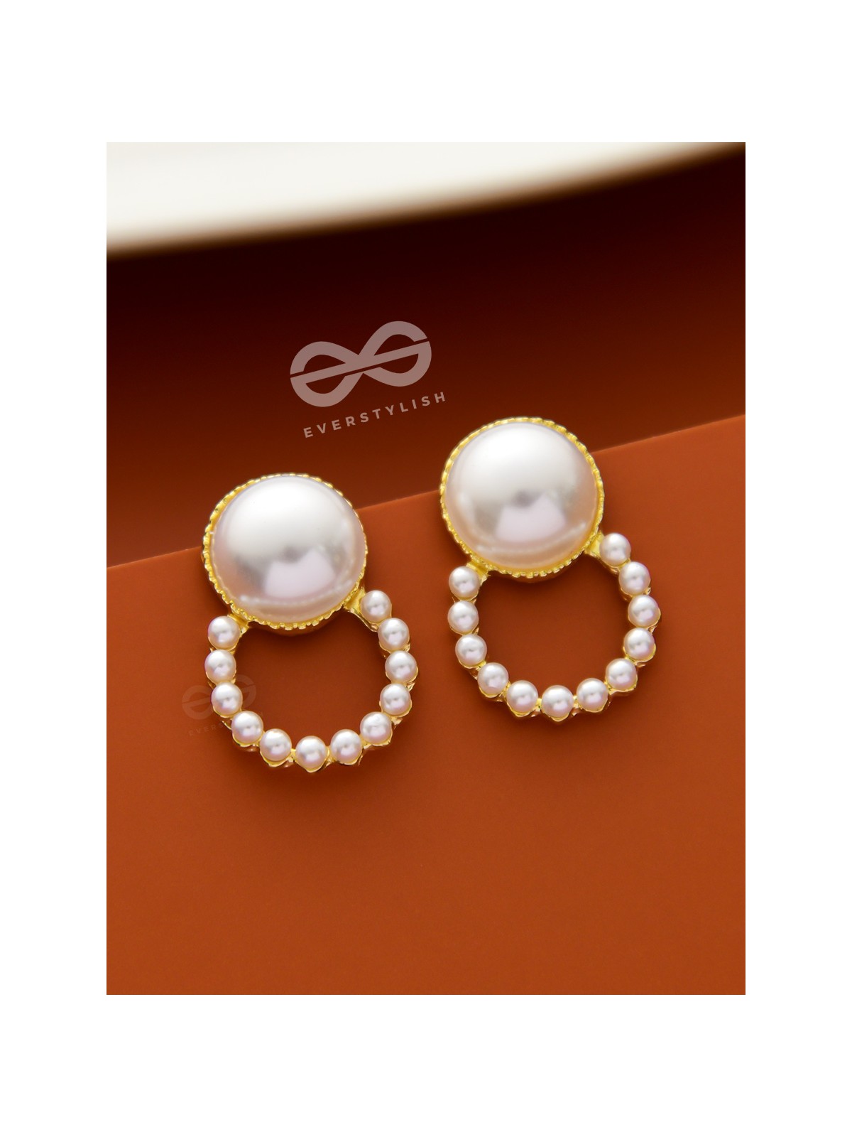The Pearls of Beauty - Golden Statement Stud Earrings