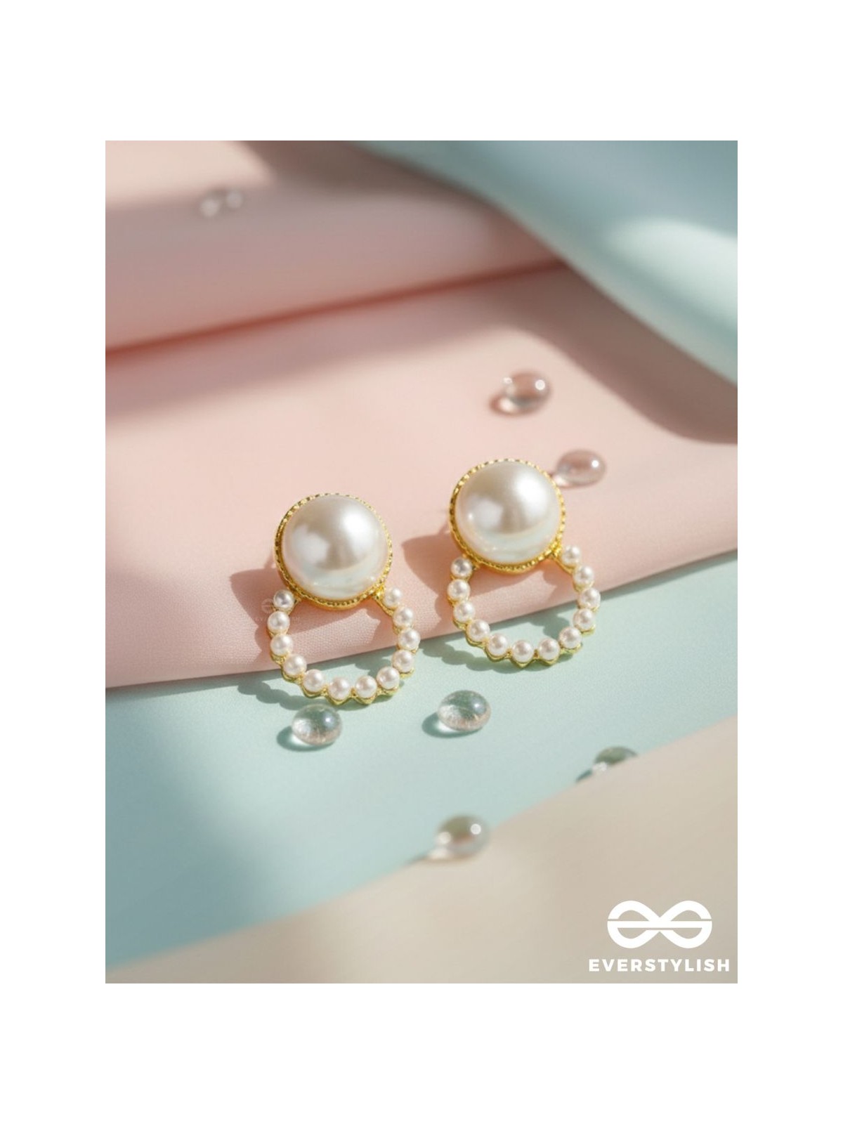 The Pearls of Beauty - Golden Statement Stud Earrings