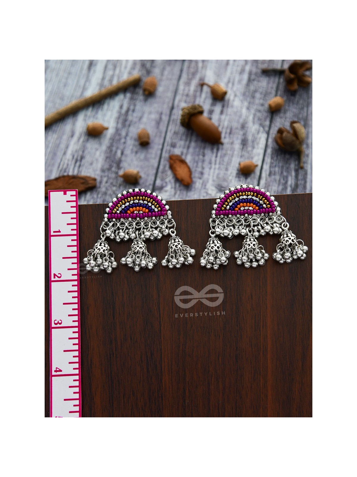 The Embroidered Sun - Triple Jhumki Earrings