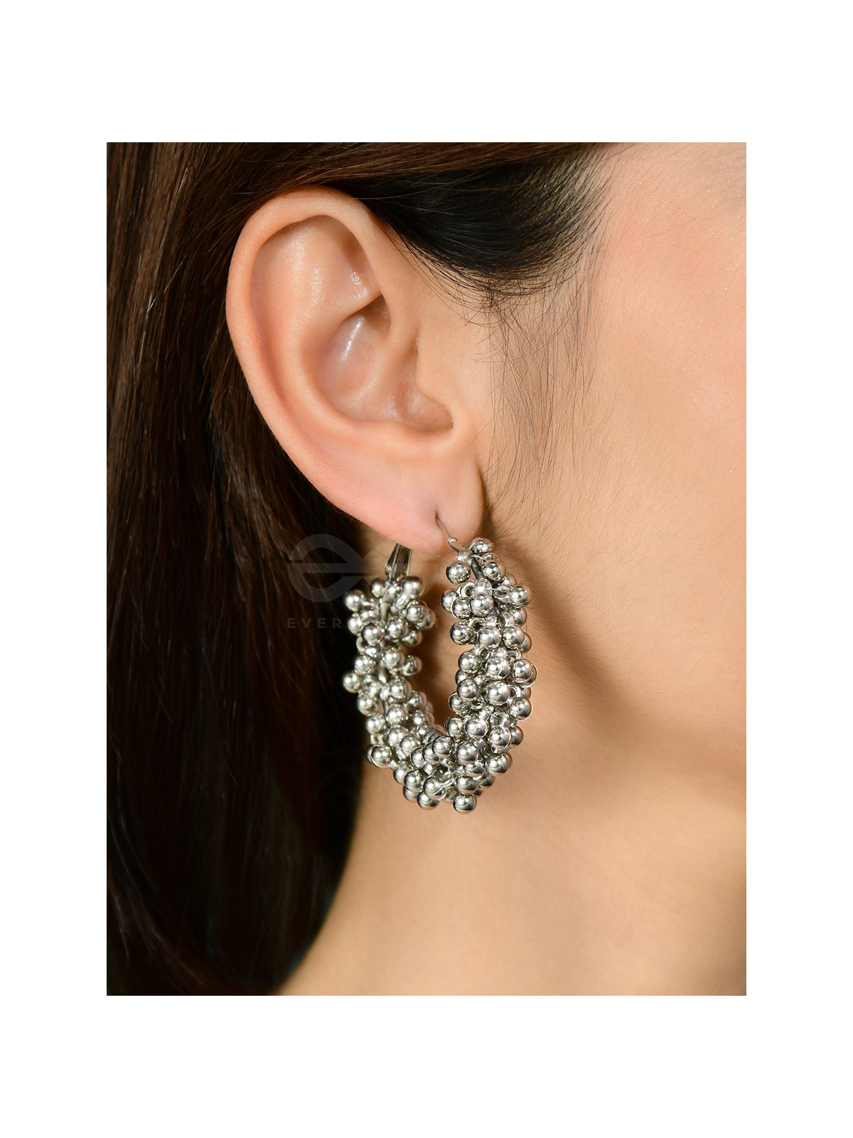 A Glimmer of Shimmer - Playful Embellished Hoops (Silver)