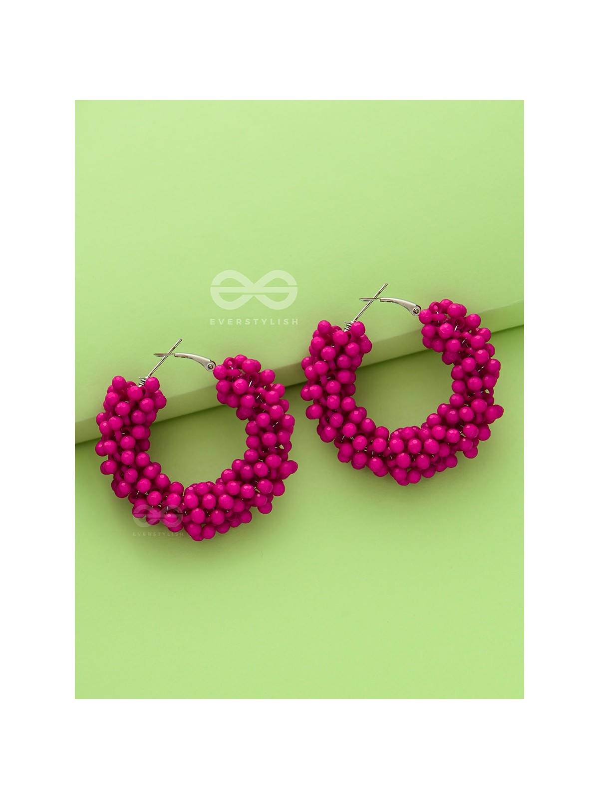 A Glimmer of Shimmer - Playful Embellished Hoops (Magenta)