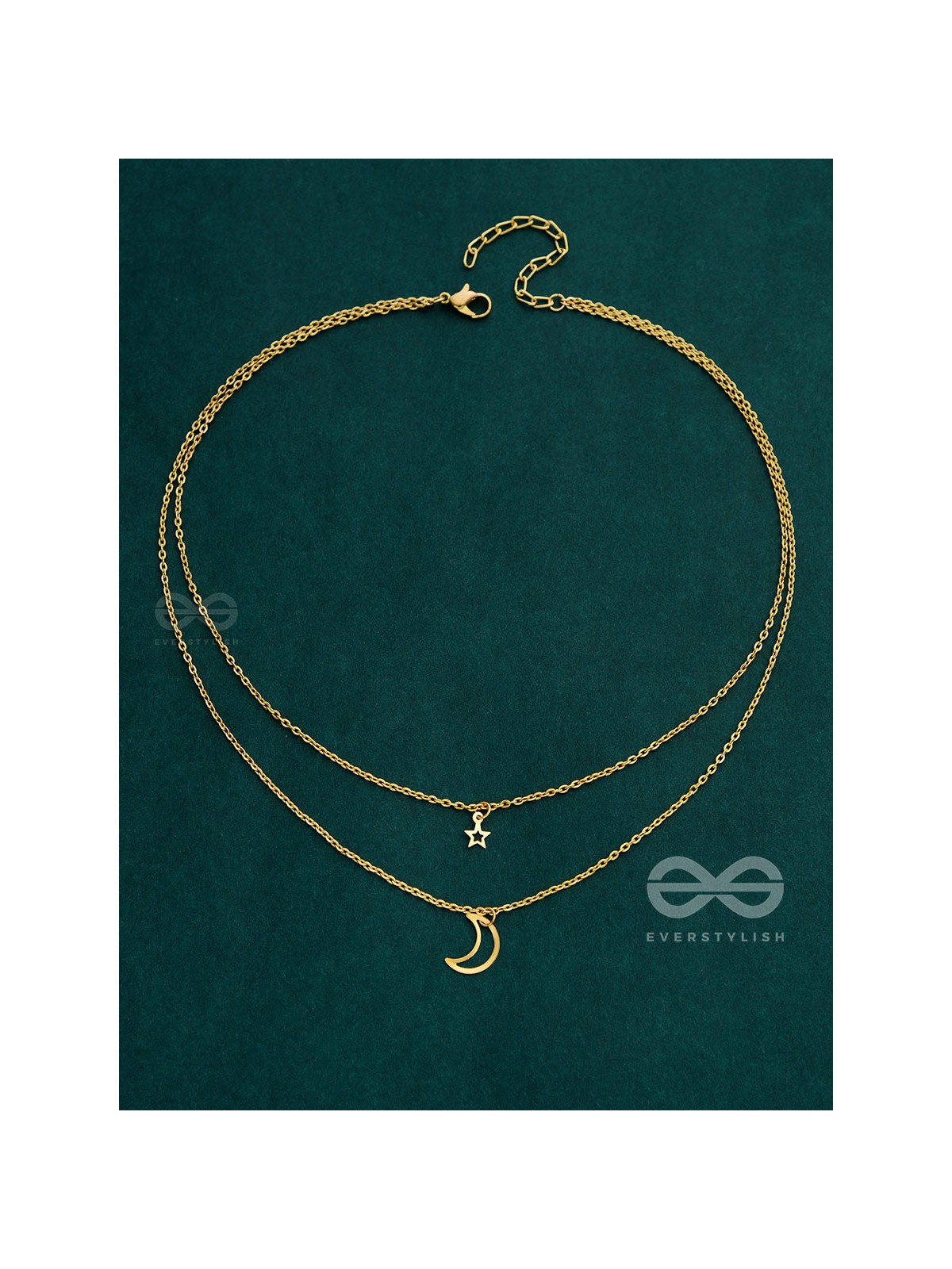 The Elegance Of Night Sky - Golden Multilayered Neckpiece With Anti-Tarnish Coating 