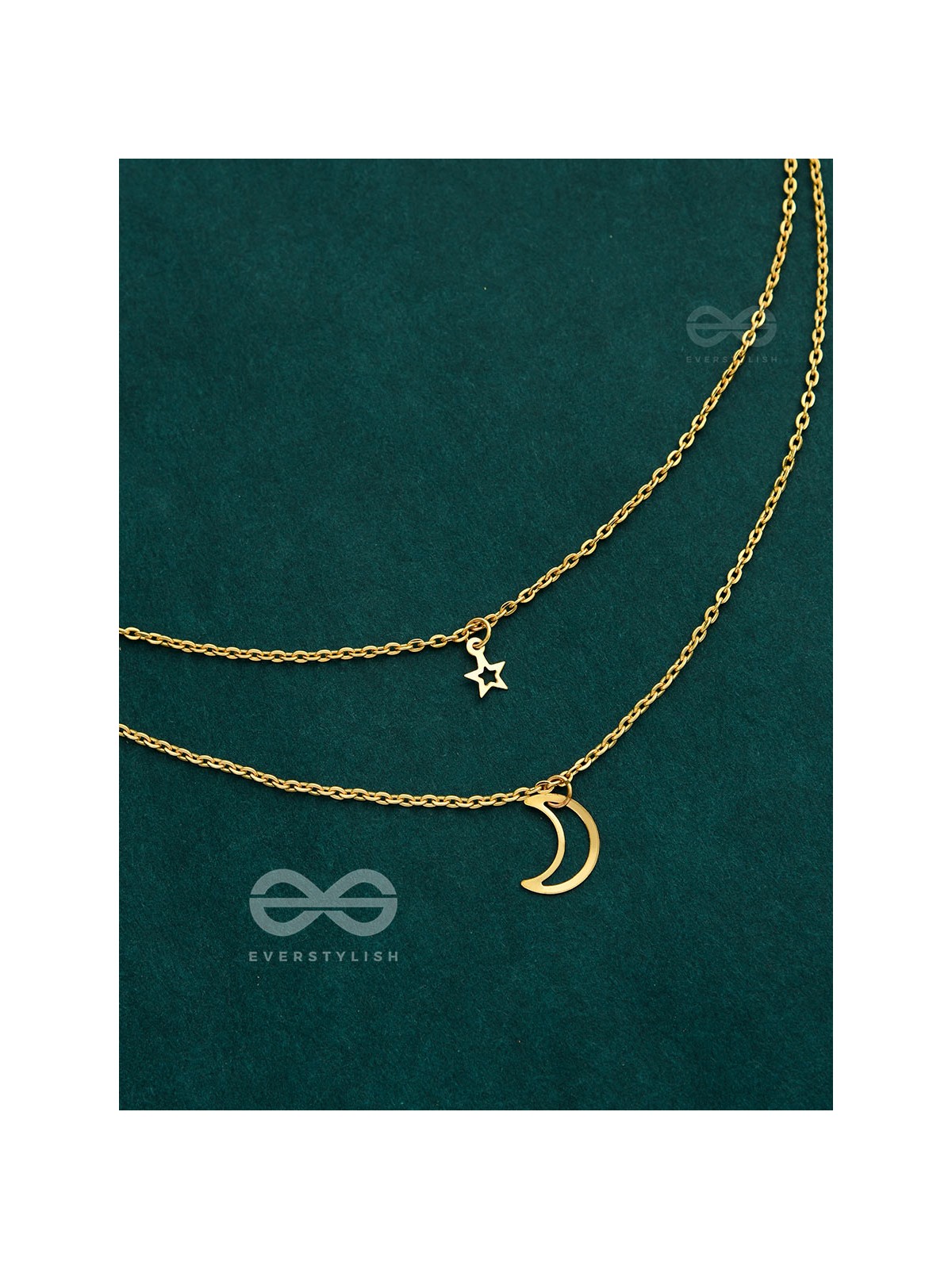 The Elegance Of Night Sky - Golden Multilayered Neckpiece With Anti-Tarnish Coating 