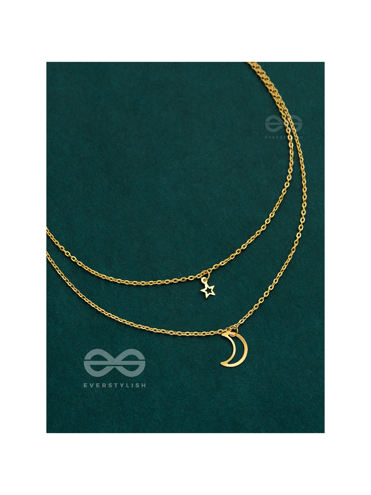 The Elegance Of Night Sky - Golden Multilayered Neckpiece With Anti-Tarnish Coating 