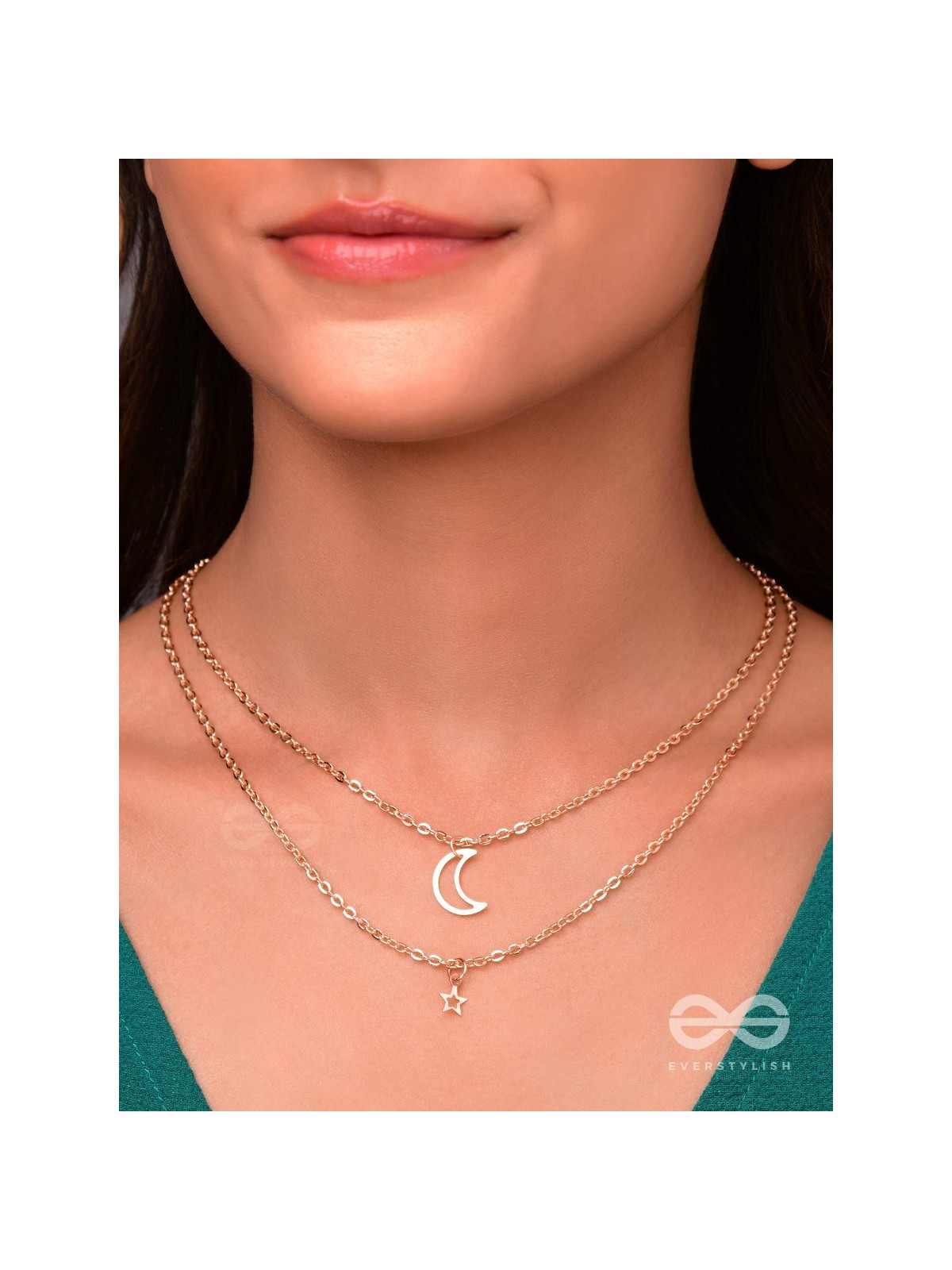 The Elegance Of Night Sky - Golden Multilayered Neckpiece With Anti-Tarnish Coating 