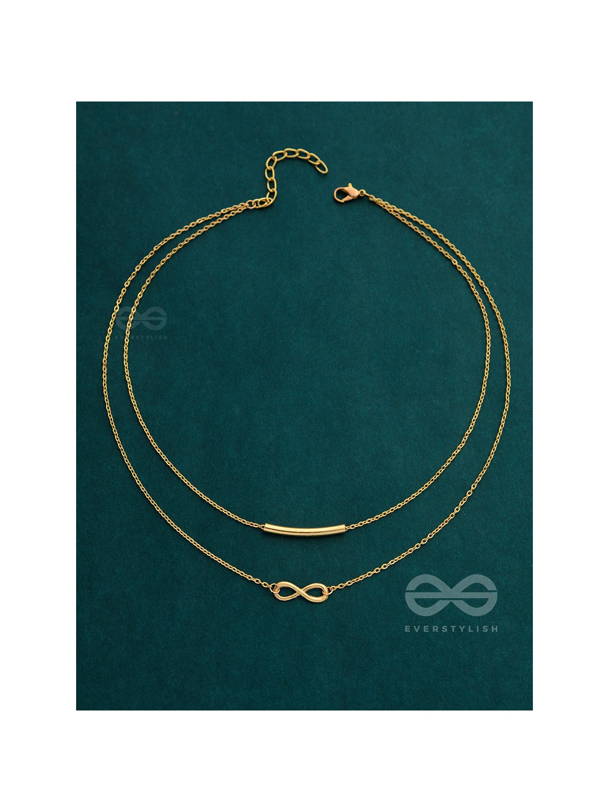 The Infinite Elegance - Golden Multilayered Neckpiece With Anti-Tarnish Coating