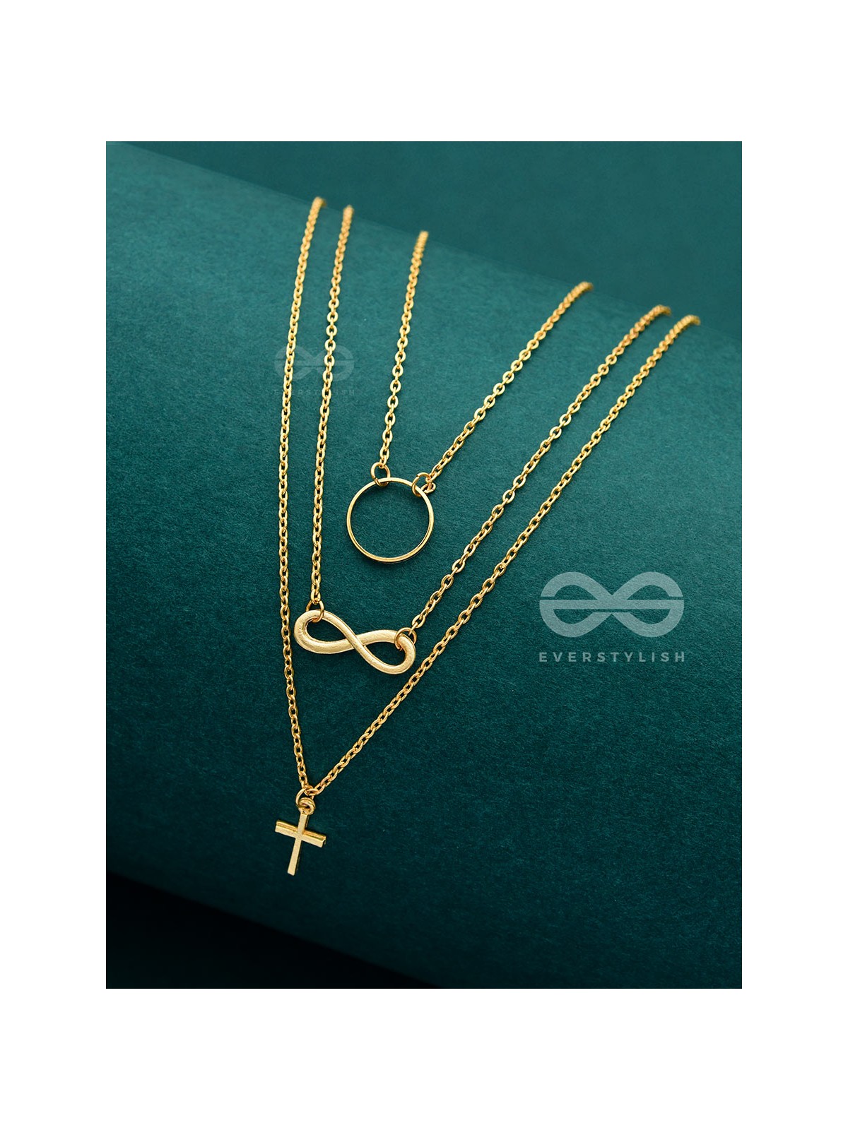The Layered Infinite Grace - Golden Statement Neckpiece With Anti-Tarnish Coating 