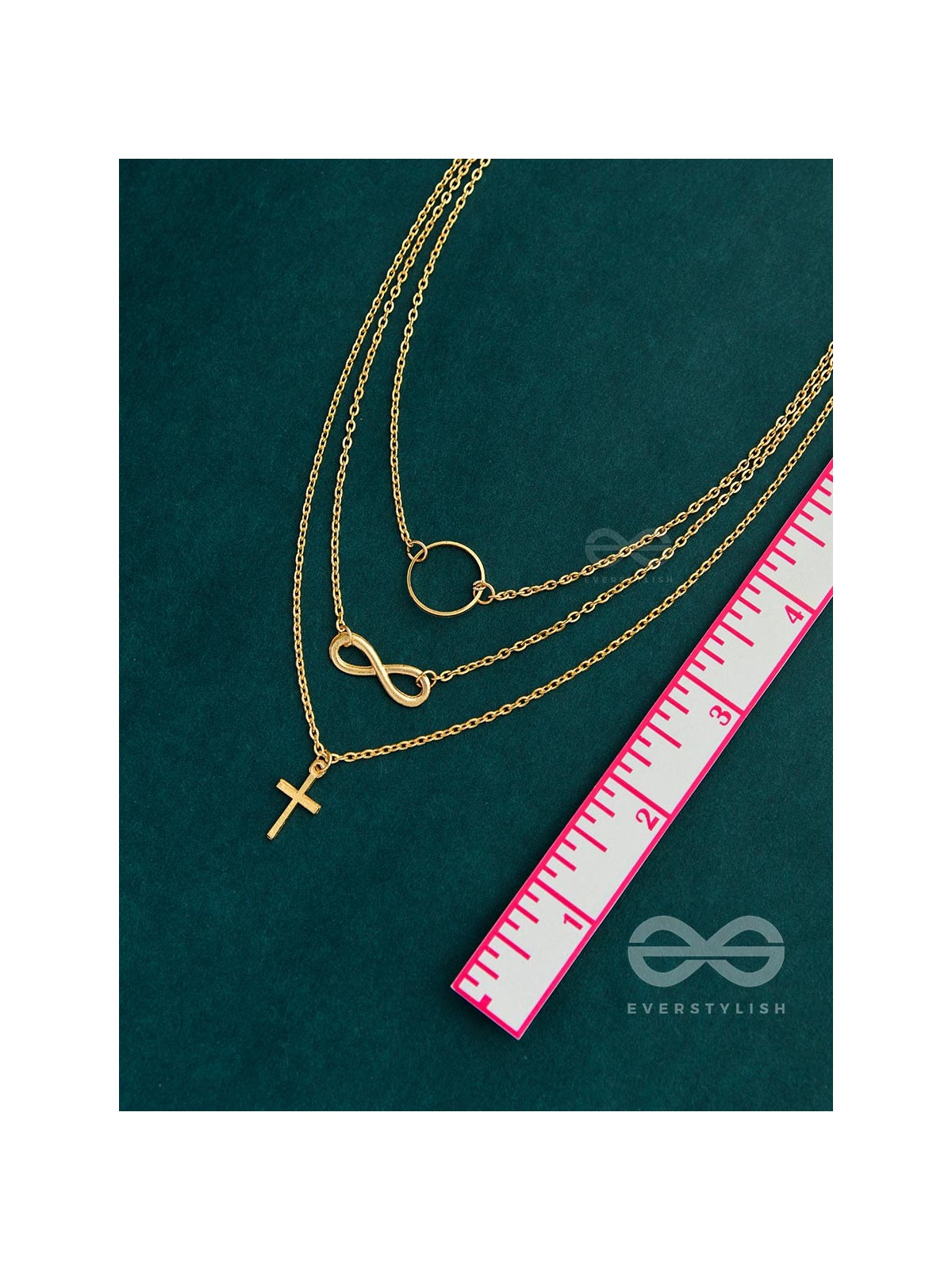 The Layered Infinite Grace - Golden Statement Neckpiece With Anti-Tarnish Coating 