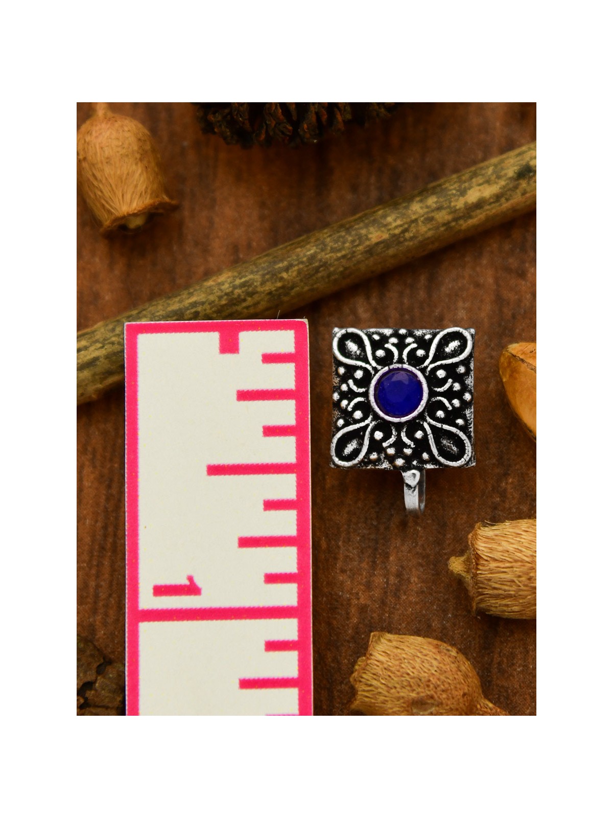 The Elegance Sqaured - Non-Pierced Boho Nosepin (Sapphir Blue)