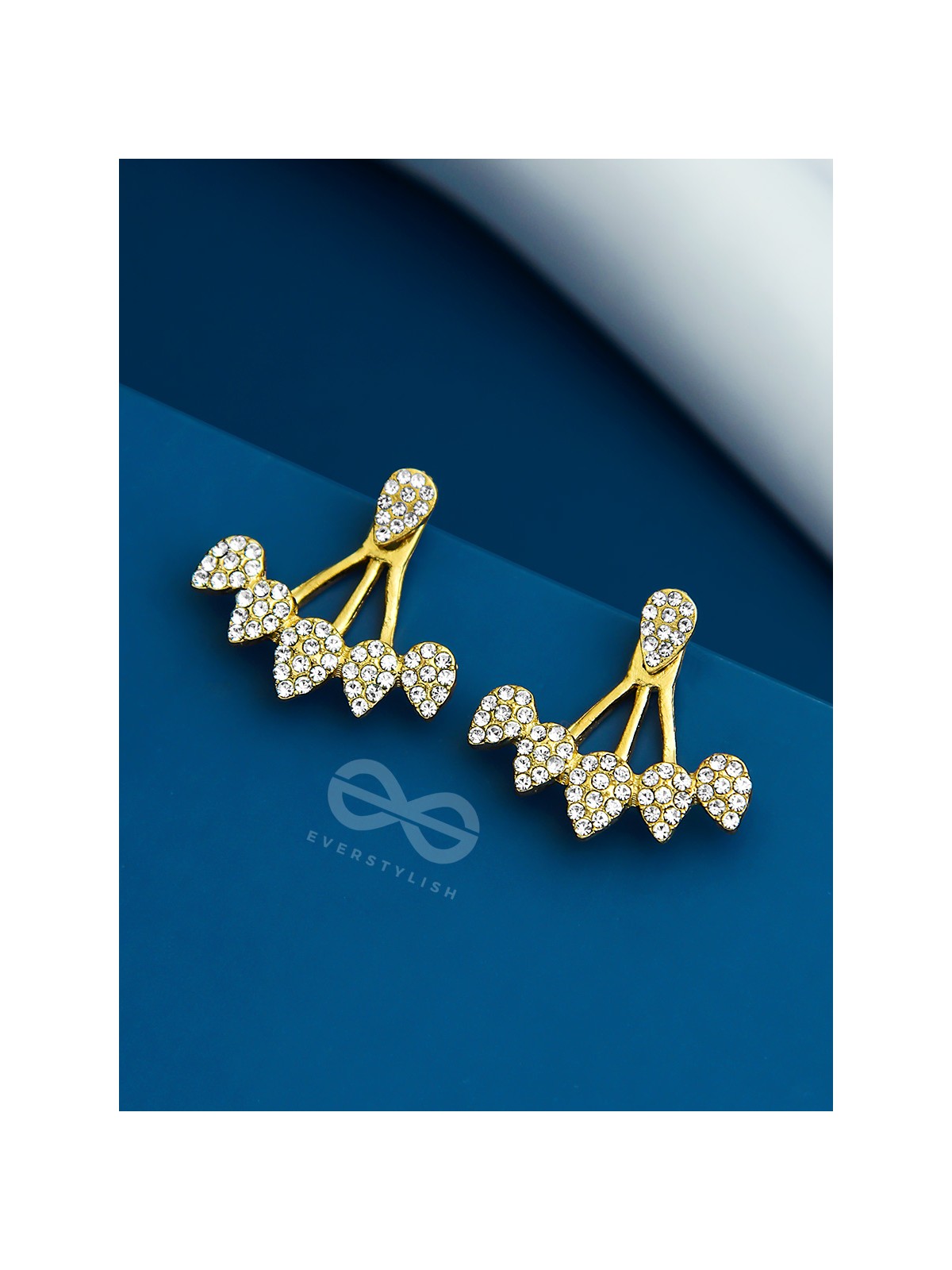 The Arctic Shrub- Golden Rhinestones Ear Jackets