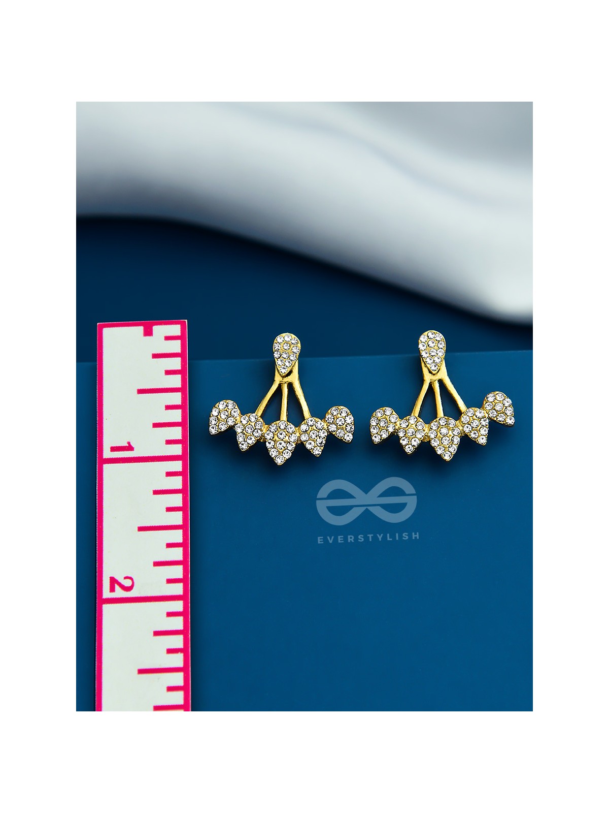 The Arctic Shrub- Golden Rhinestones Ear Jackets