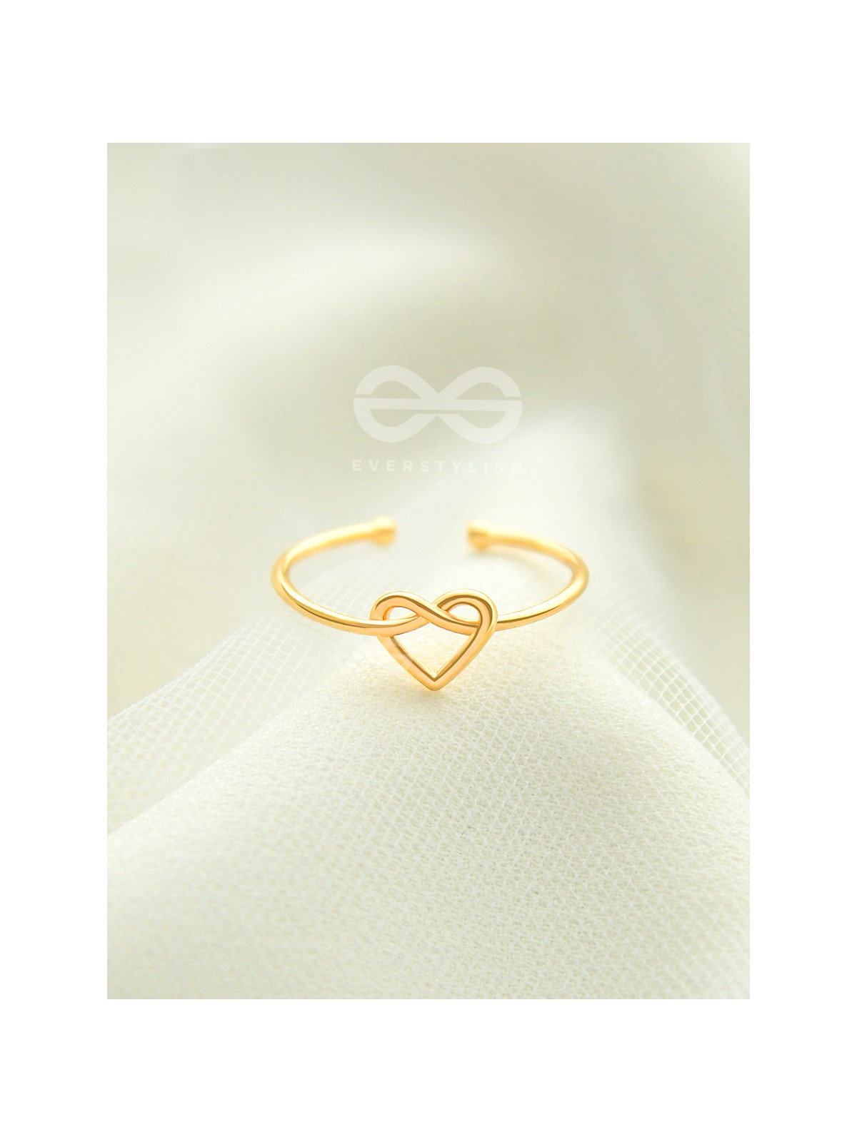 The Tangled Heart - Golden Adjustable Ring