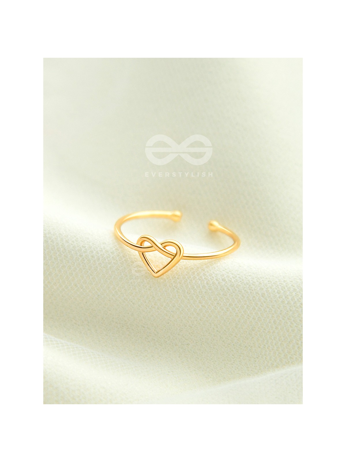 The Tangled Heart - Golden Adjustable Ring