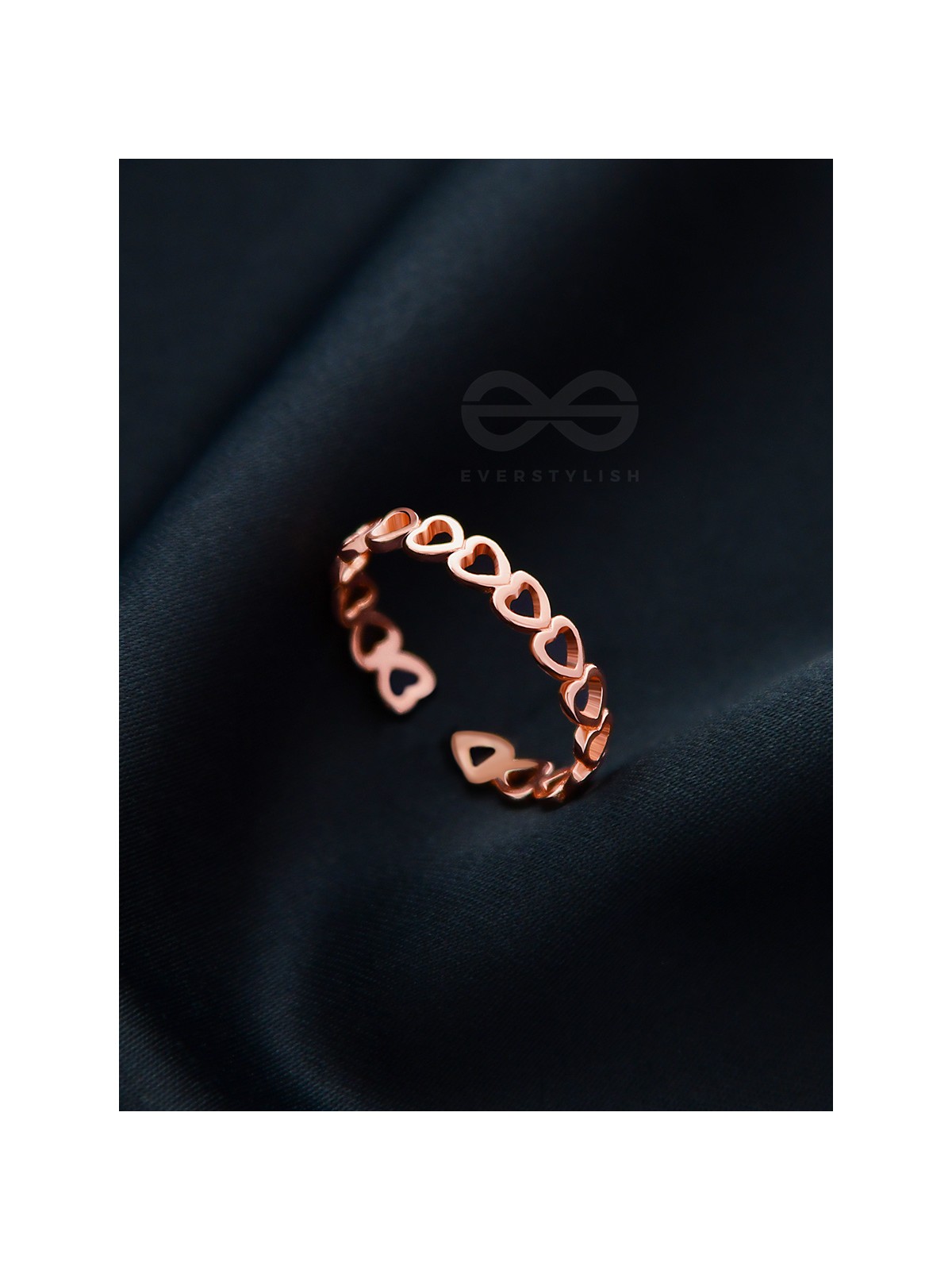 Hearts Wrapped Around My Finger - Golden Adjustable Ring