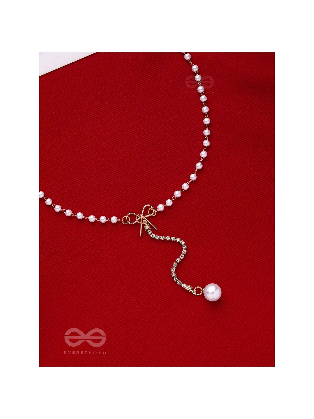 WEAR ME KNOT! pearl and bow detailed necklace