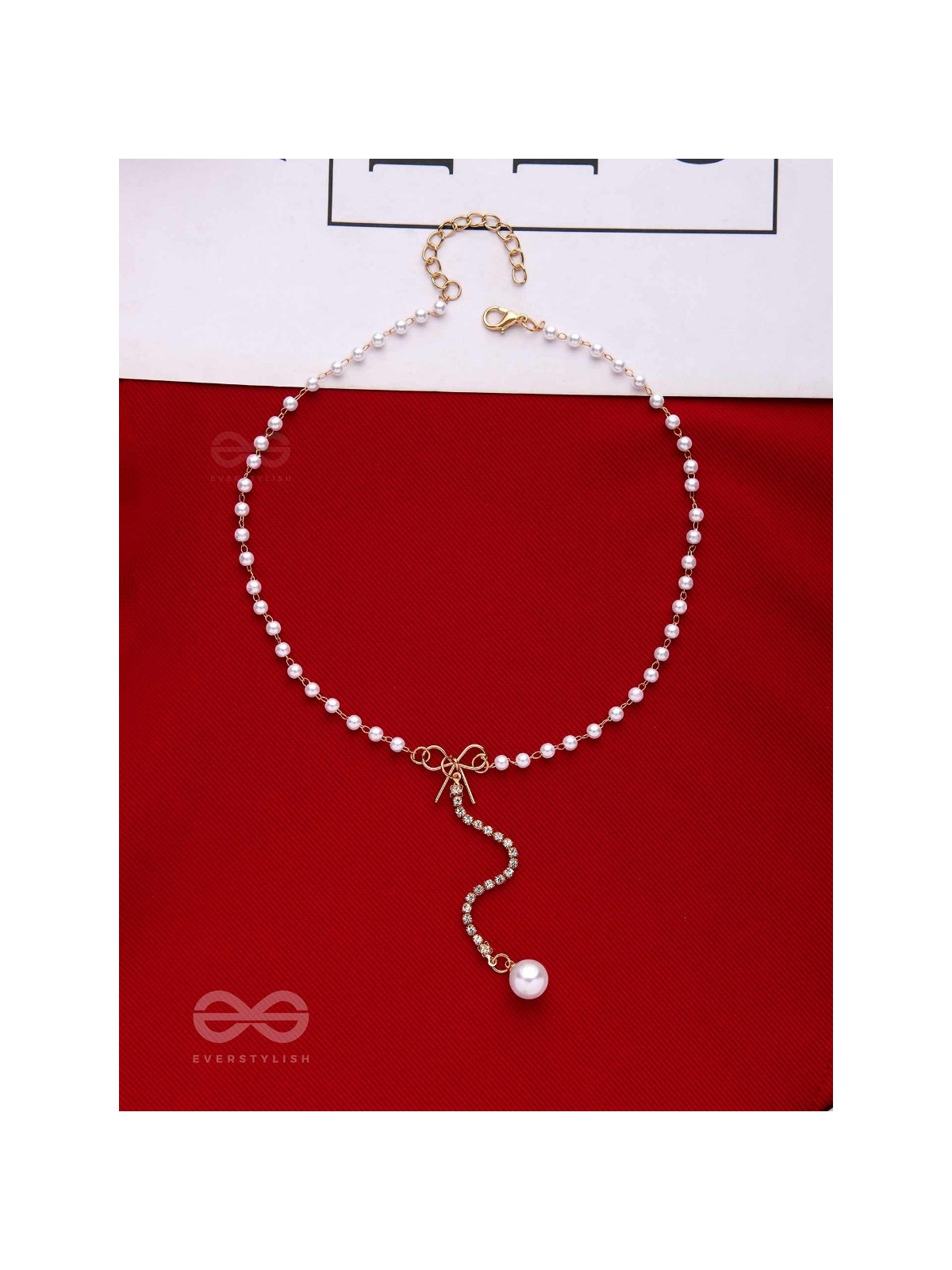 WEAR ME KNOT! pearl and bow detailed necklace