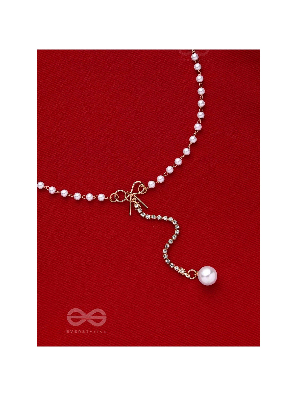 WEAR ME KNOT! pearl and bow detailed necklace