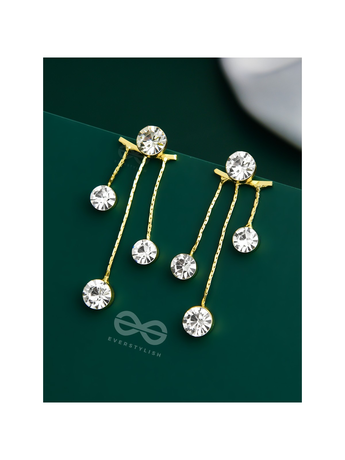 The Crystal Constellation - Statement Golden Earrings