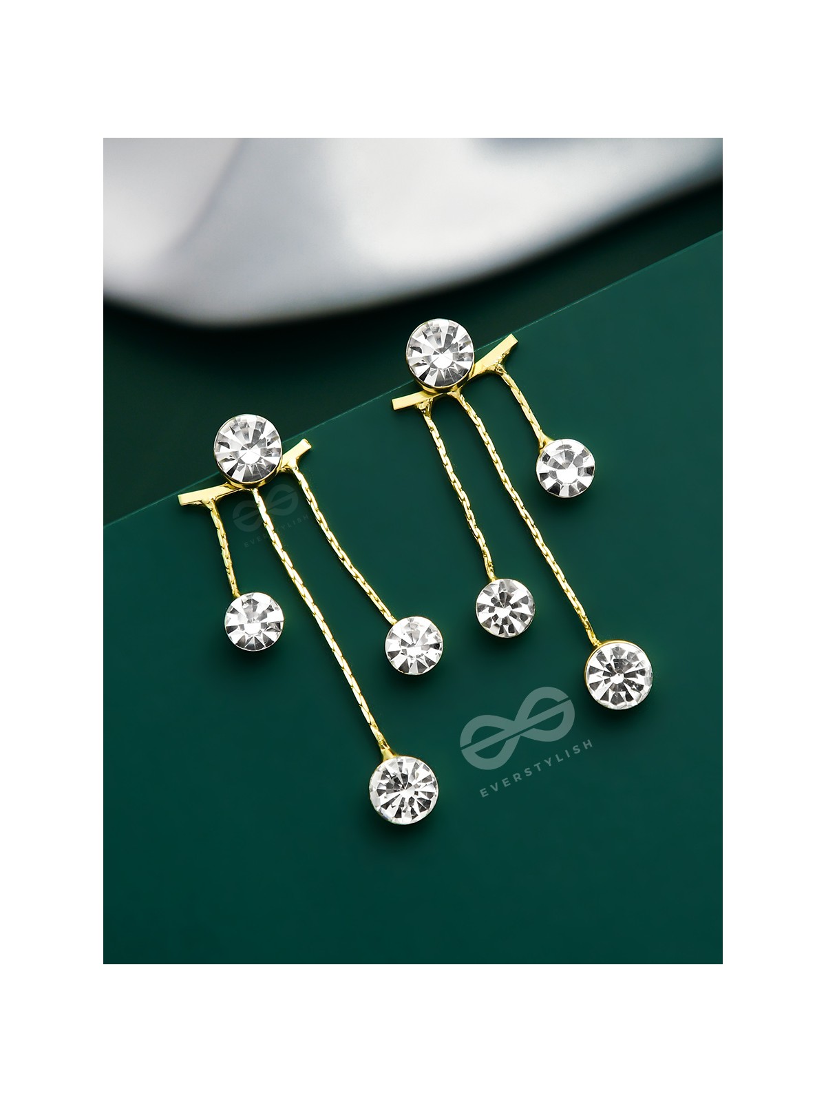 The Crystal Constellation - Statement Golden Earrings