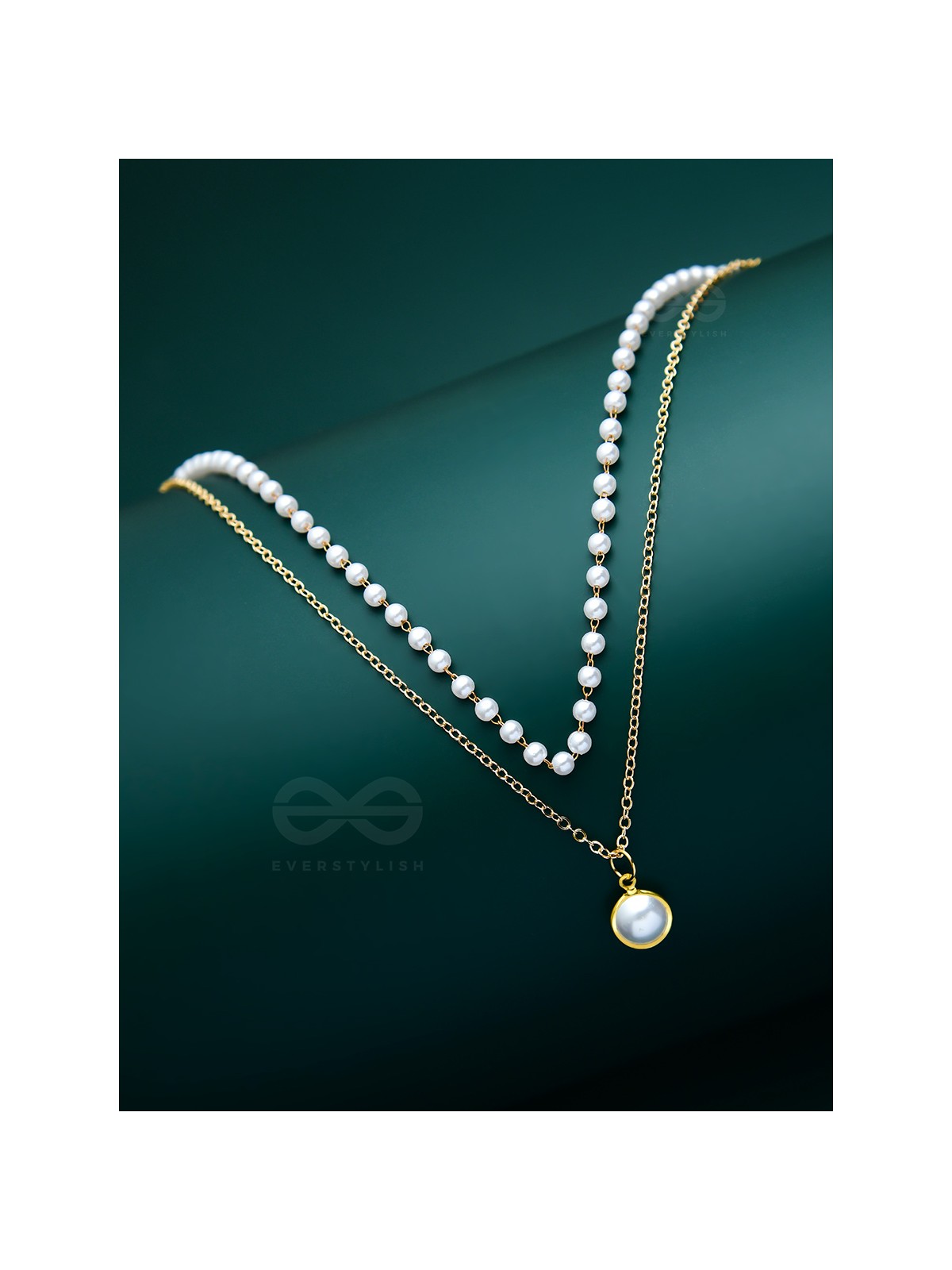 The Goddess Of Pearls - Statement Golden Neckpiece With Anti-Tarnish Coating 