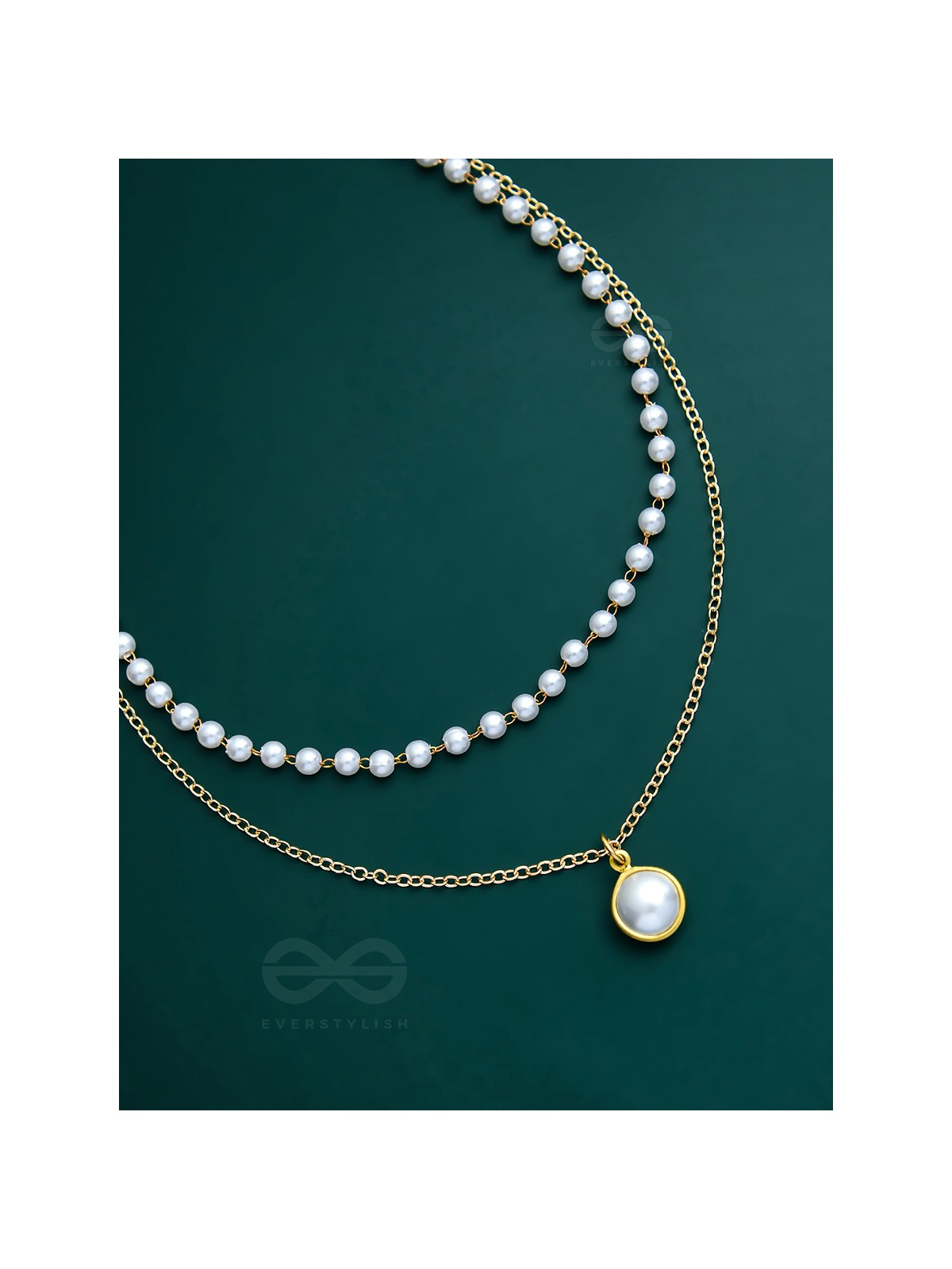The Goddess Of Pearls - Statement Golden Neckpiece With Anti-Tarnish Coating 