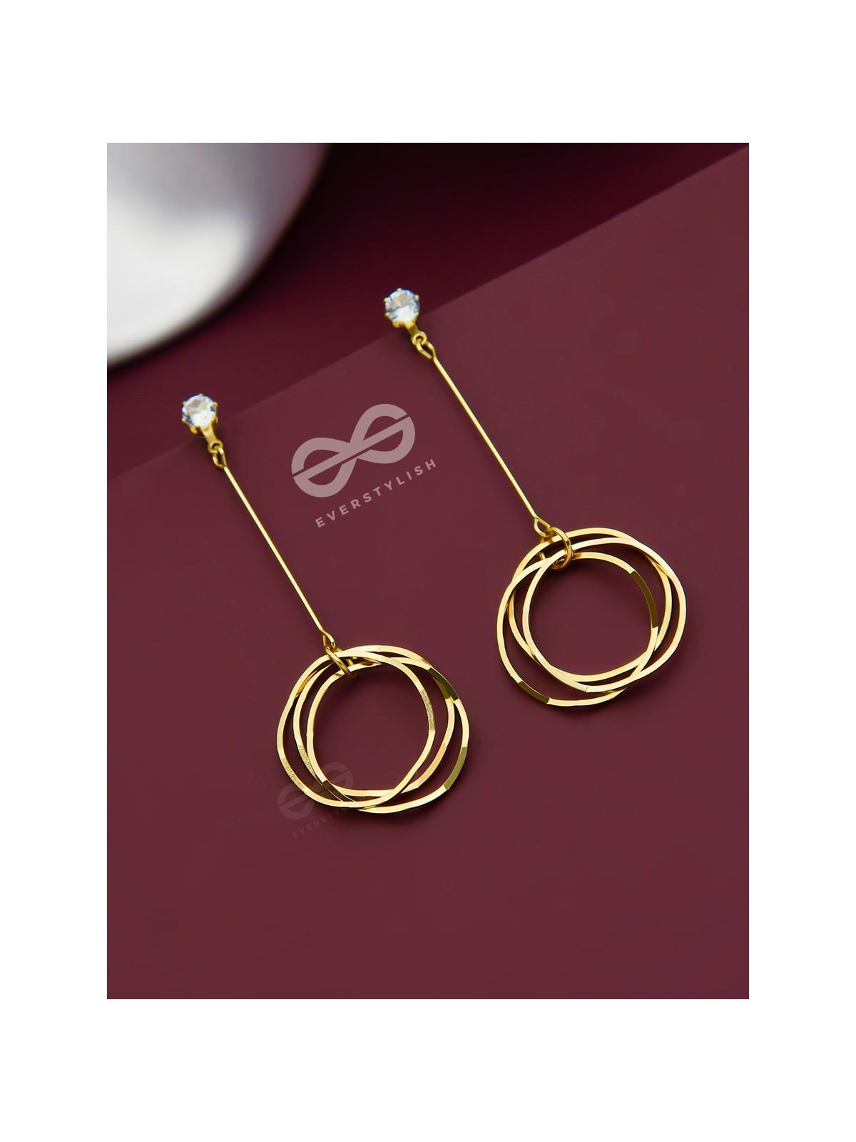 The Dangling Ringlets - Golden Casual Earrings