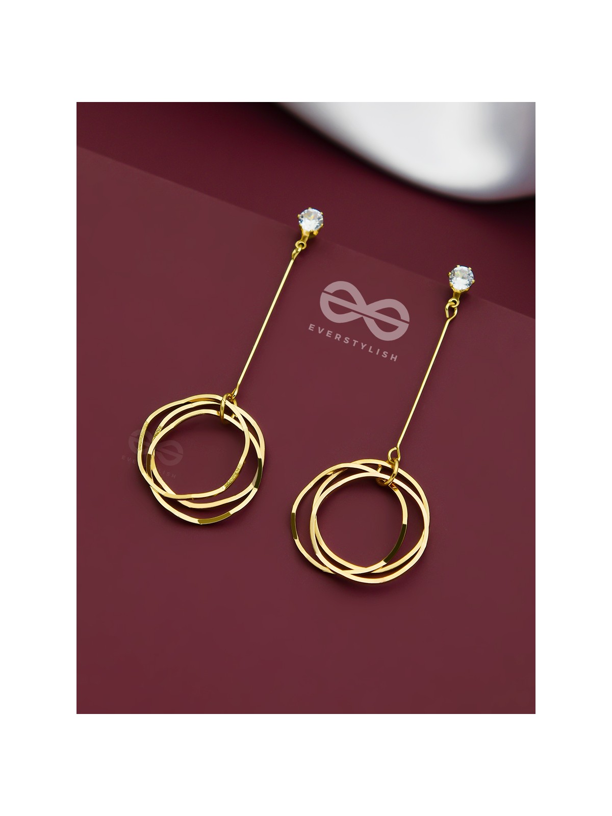 The Dangling Ringlets - Golden Casual Earrings