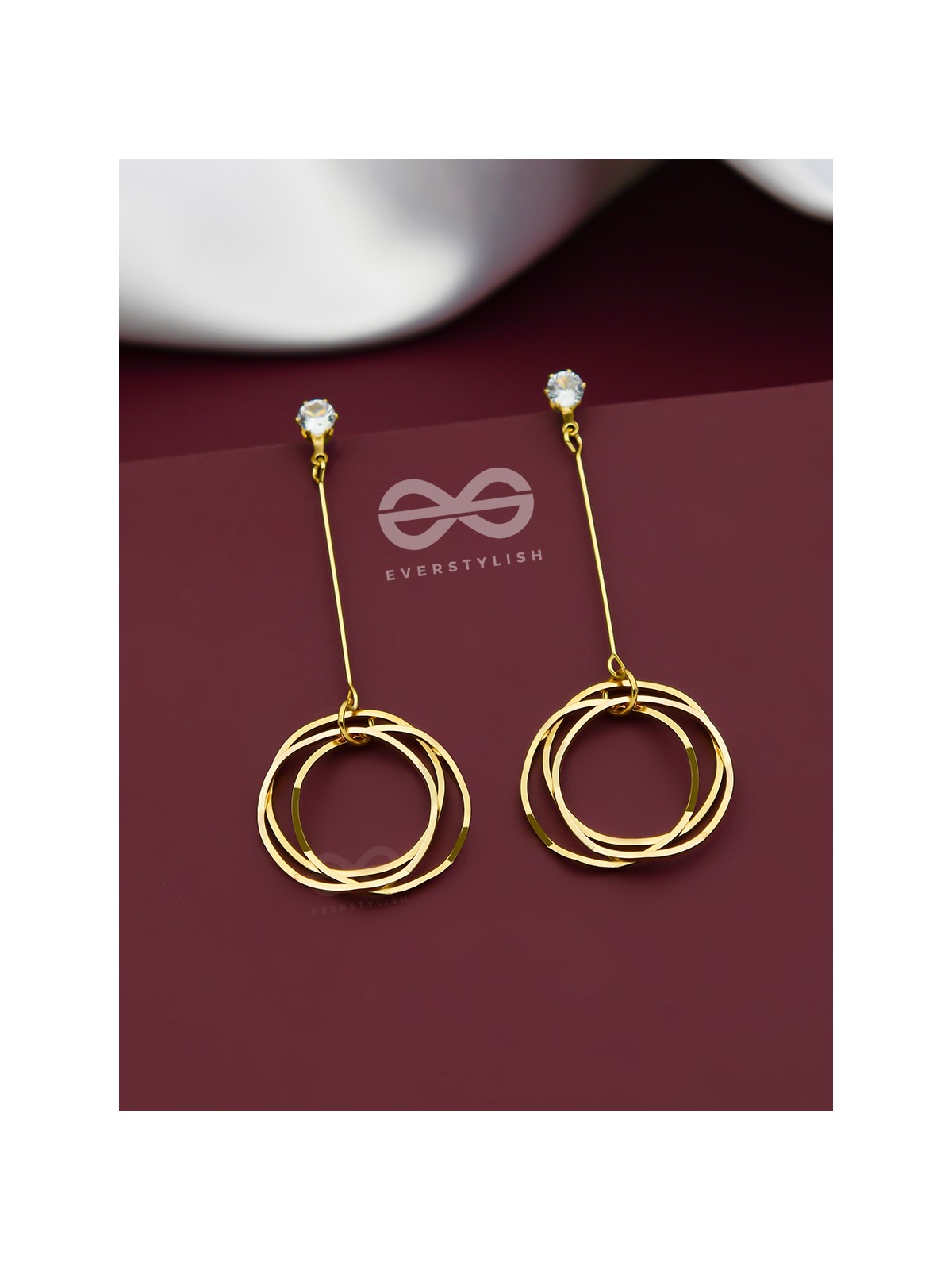 The Dangling Ringlets - Golden Casual Earrings