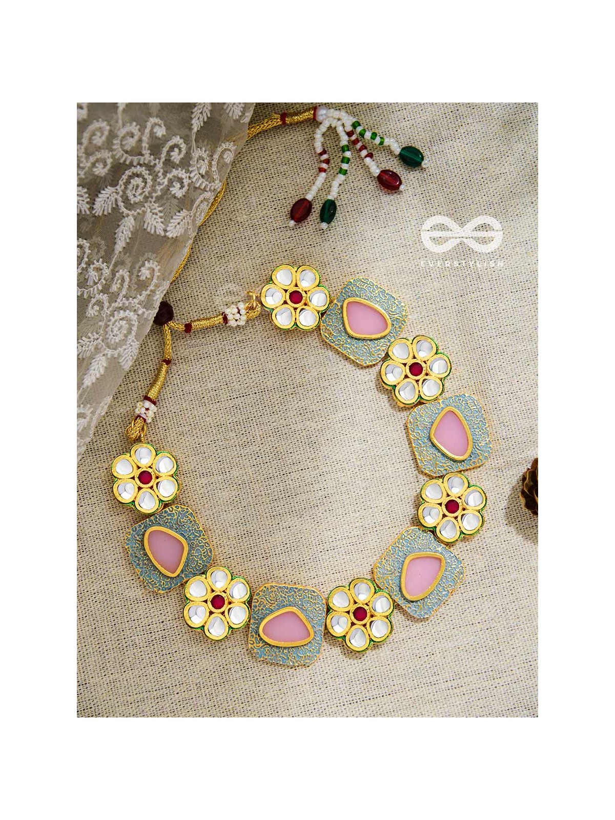 The Royal Indulgence - Statement Golden Set of Neckpiece and Earrings