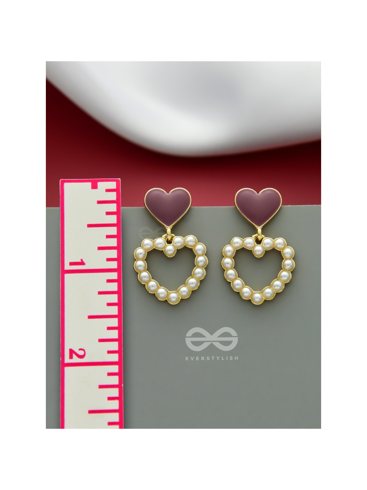I'm all Heart - Statement Pearl Enamelled Earrings