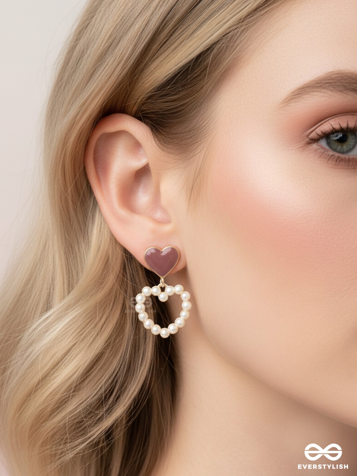 I'm all Heart - Statement Pearl Enamelled Earrings
