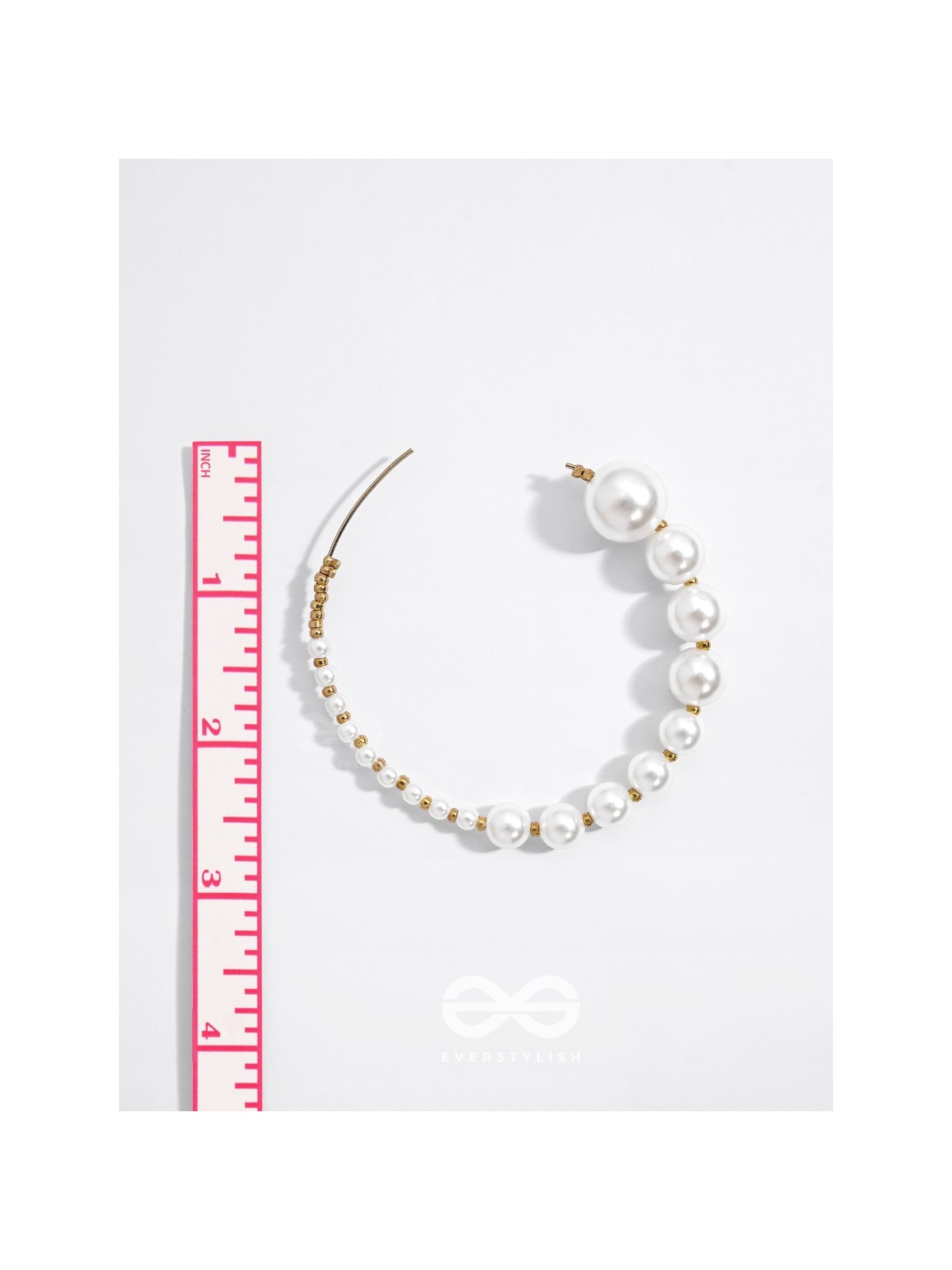 The Crescent Moon Pearls - Statement Hoops