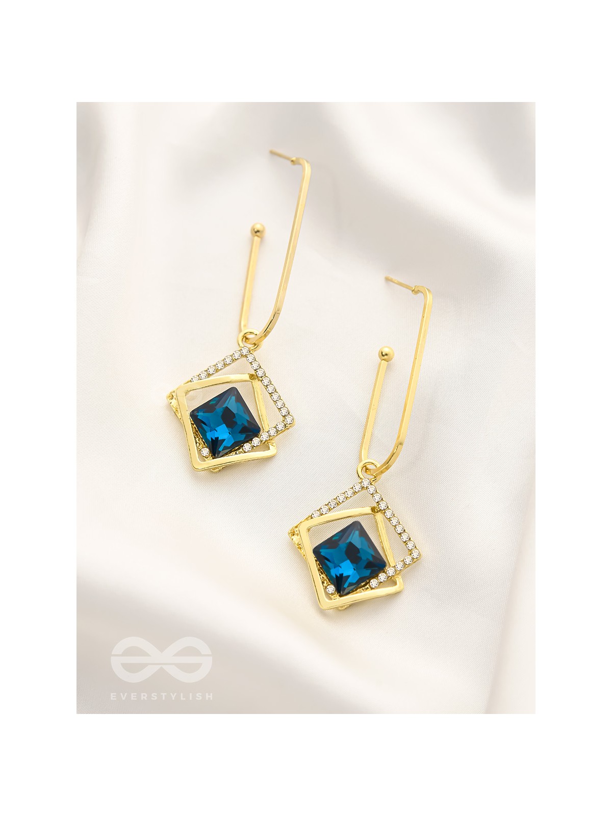The Whimsical Heart of the Ocean - Golden Statement Earrings