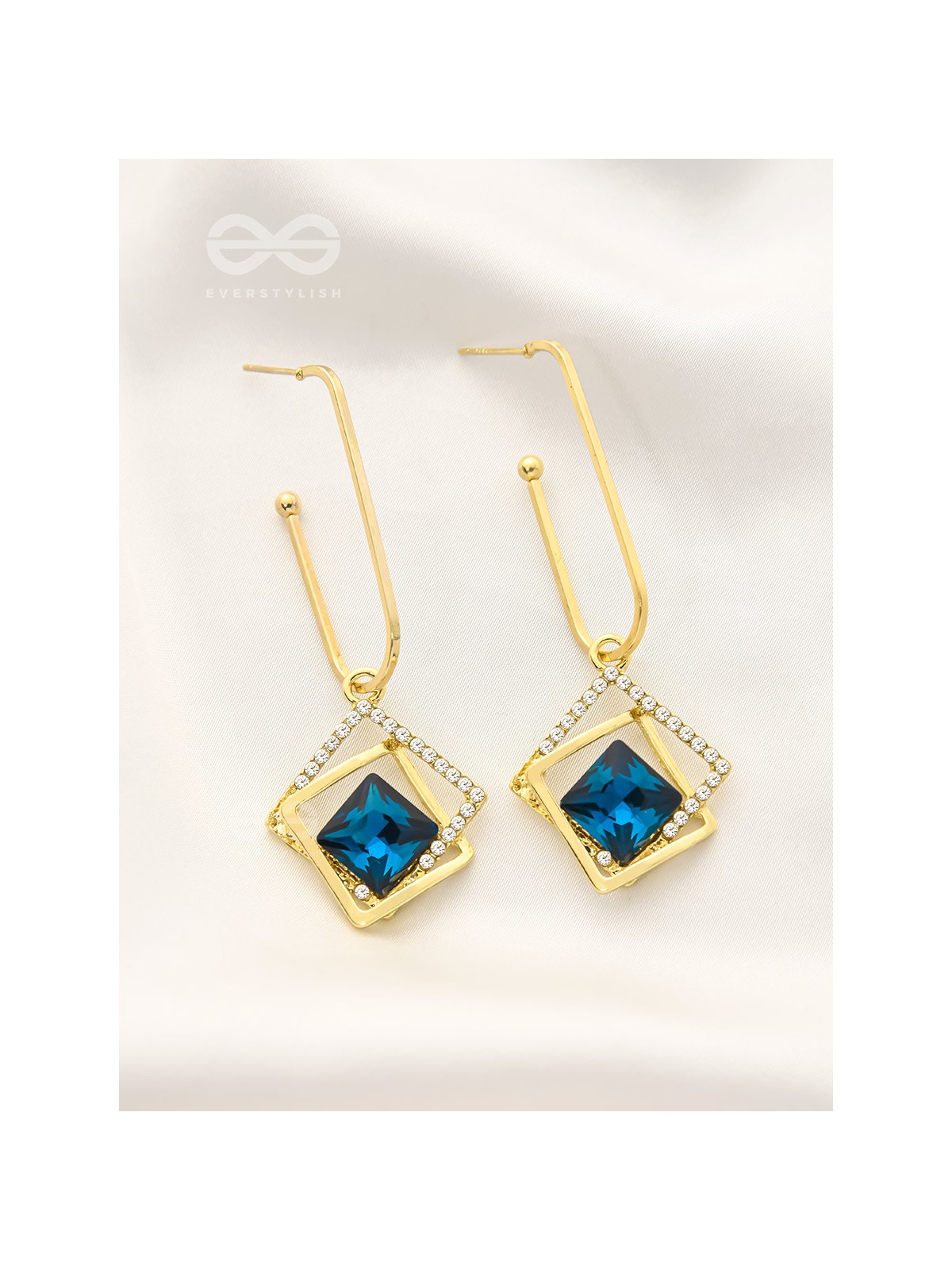 The Whimsical Heart of the Ocean - Golden Statement Earrings