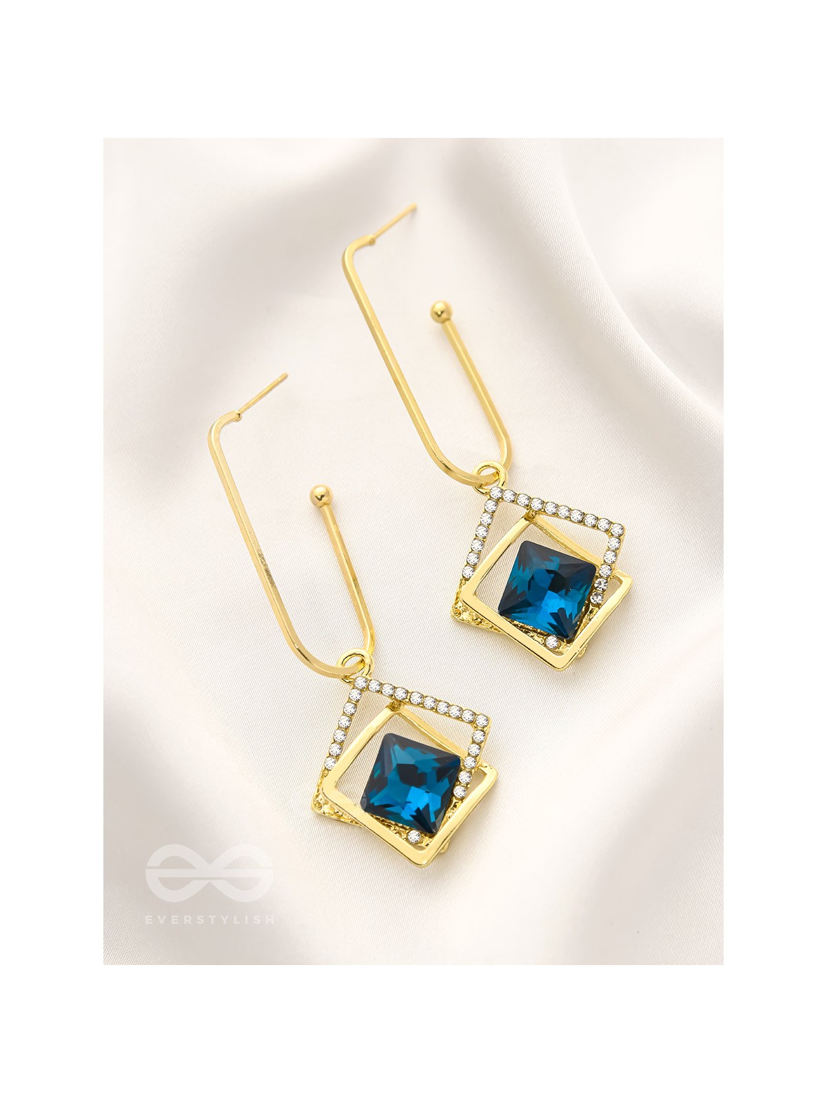The Whimsical Heart of the Ocean - Golden Statement Earrings