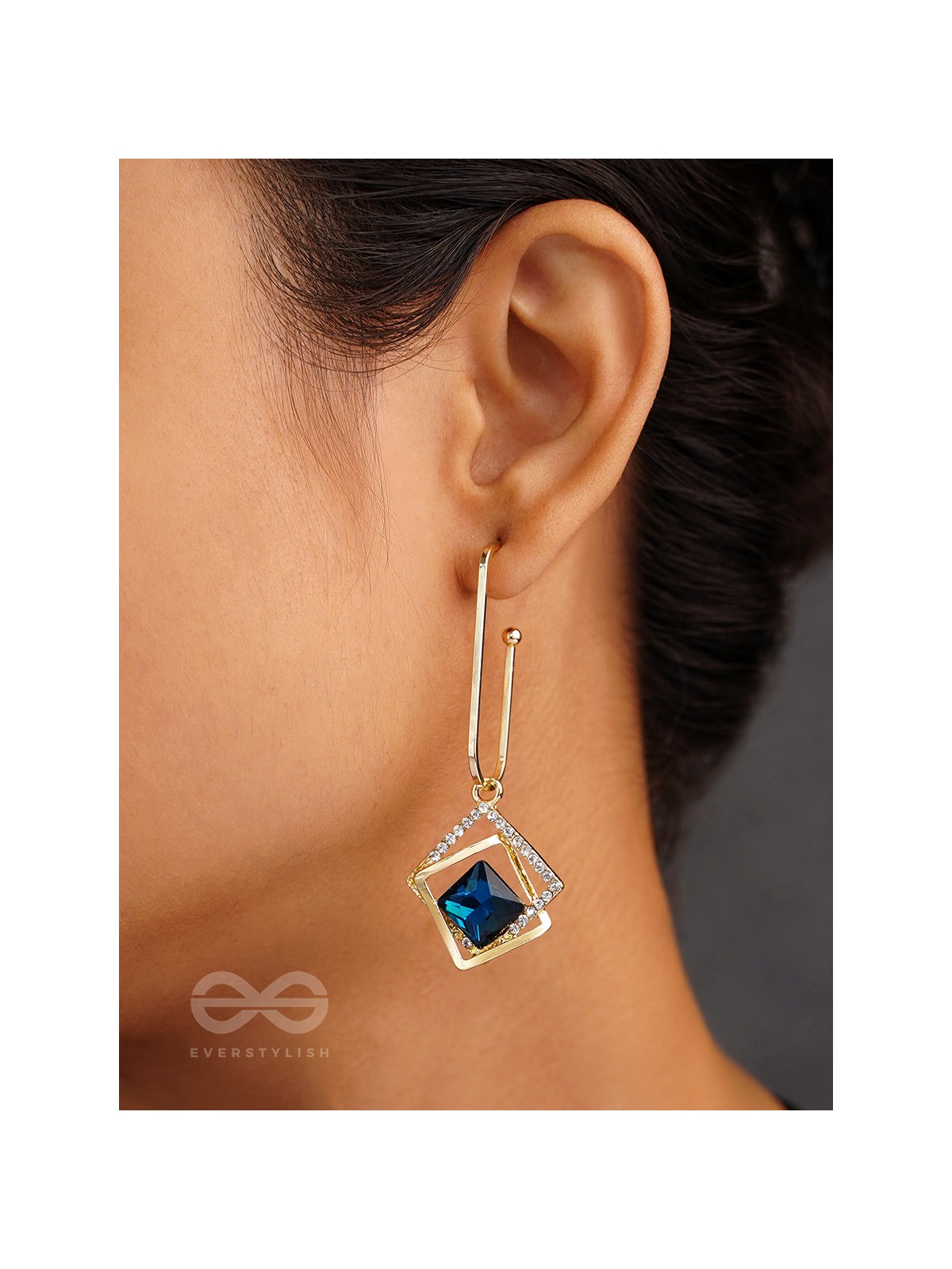 The Whimsical Heart of the Ocean - Golden Statement Earrings