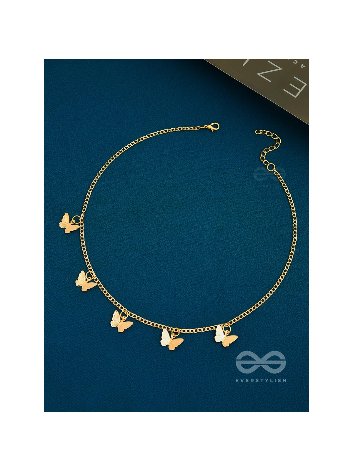 The Beguiling Butterflies - Statement Golden Neckpiece With Anti-Tarnish Coating 