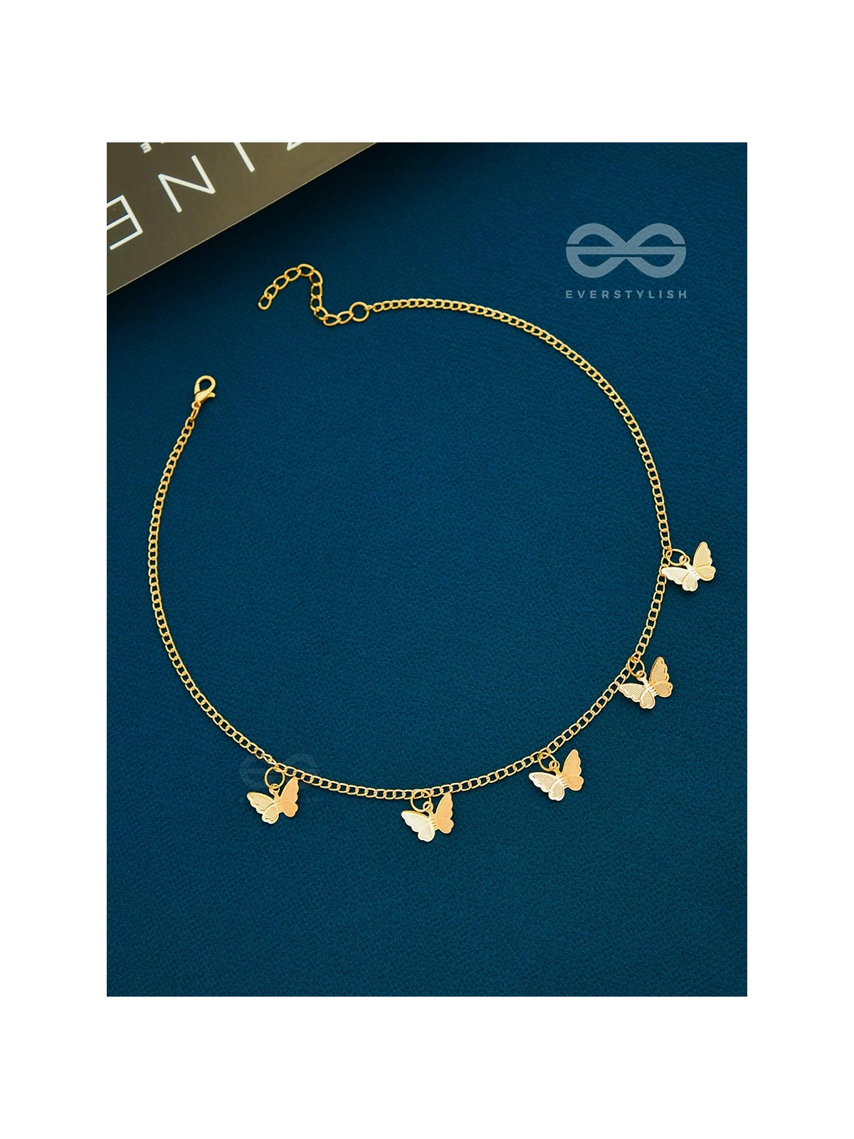 The Beguiling Butterflies - Statement Golden Neckpiece With Anti-Tarnish Coating 